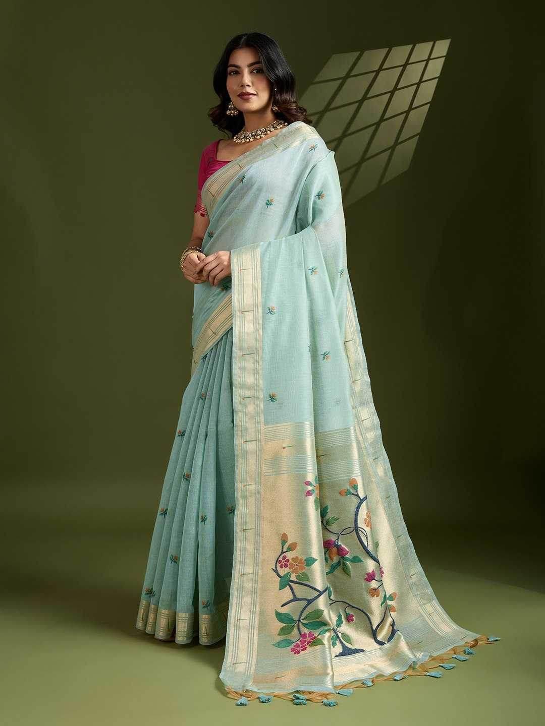 Soft Cotton PAITHANI Zari Saree - MYLUXURY LANE ENTERPRISE