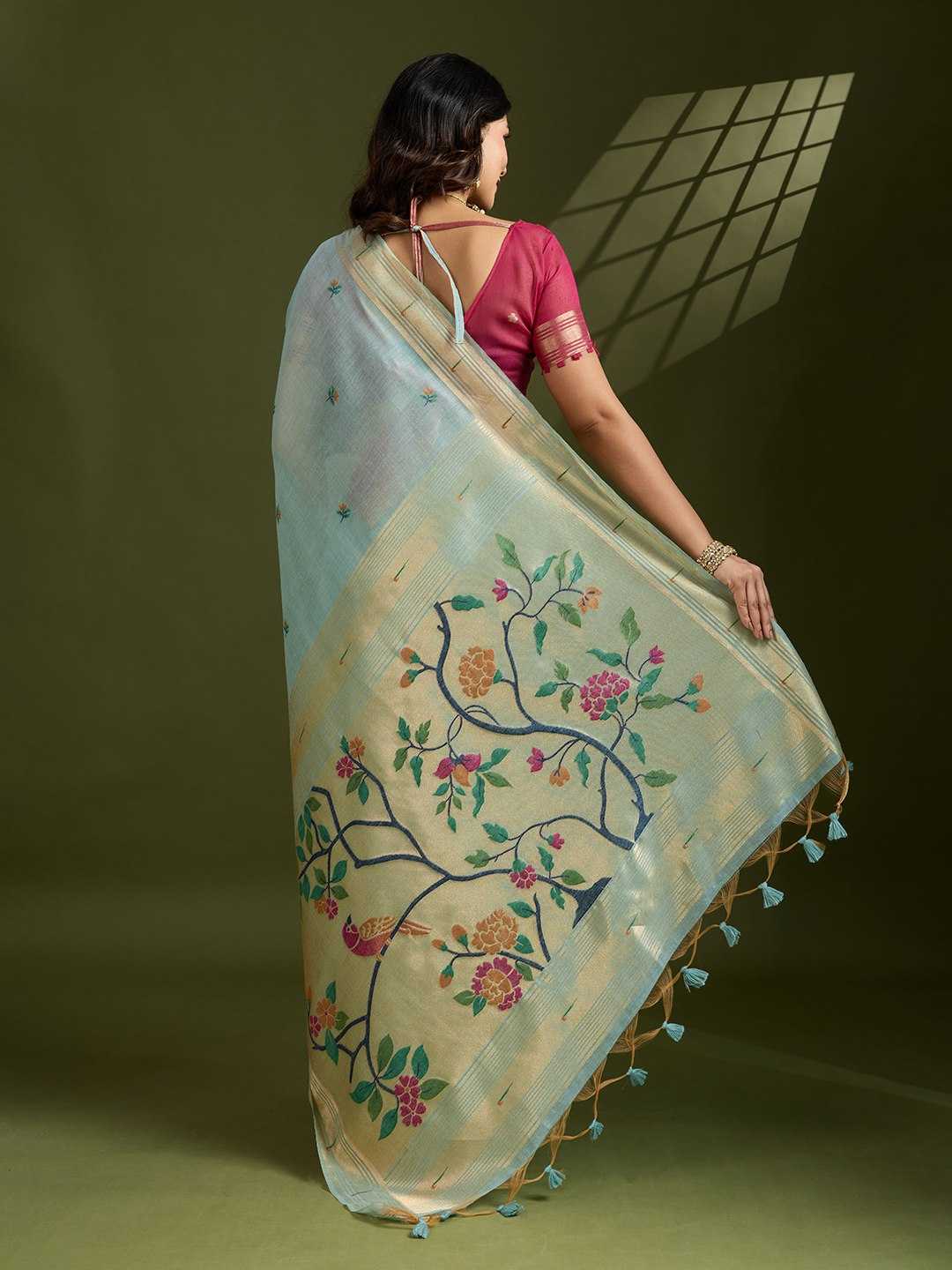 Soft Cotton  PAITHANI Zari Saree