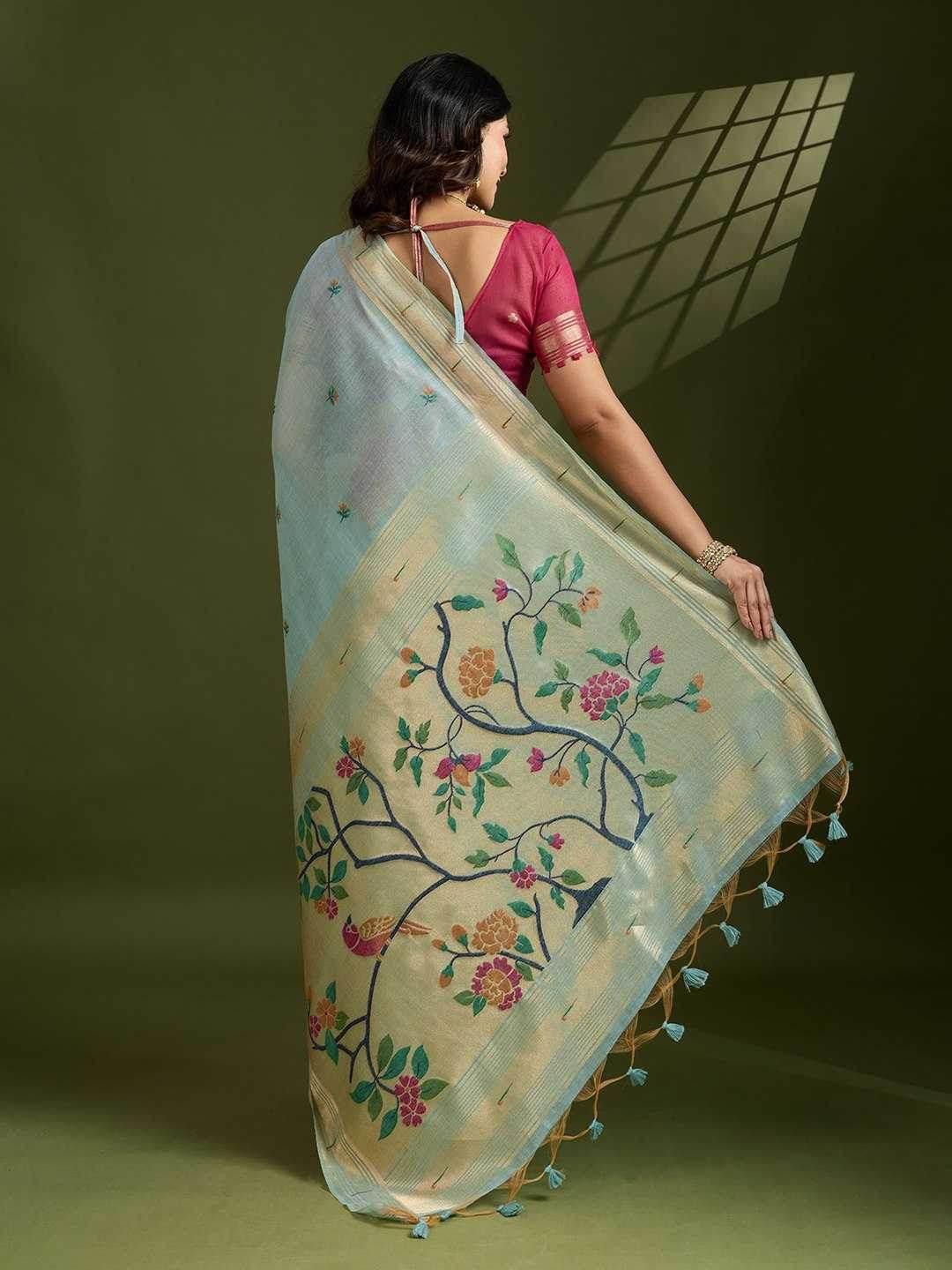 Soft Cotton PAITHANI Zari Saree - MYLUXURY LANE ENTERPRISE