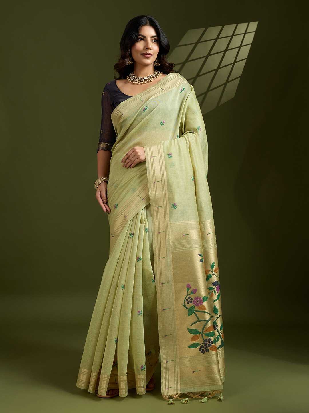 Soft Cotton  PAITHANI Zari Saree