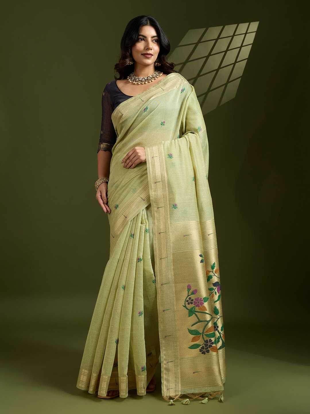 Soft Cotton PAITHANI Zari Saree - MYLUXURY LANE ENTERPRISE