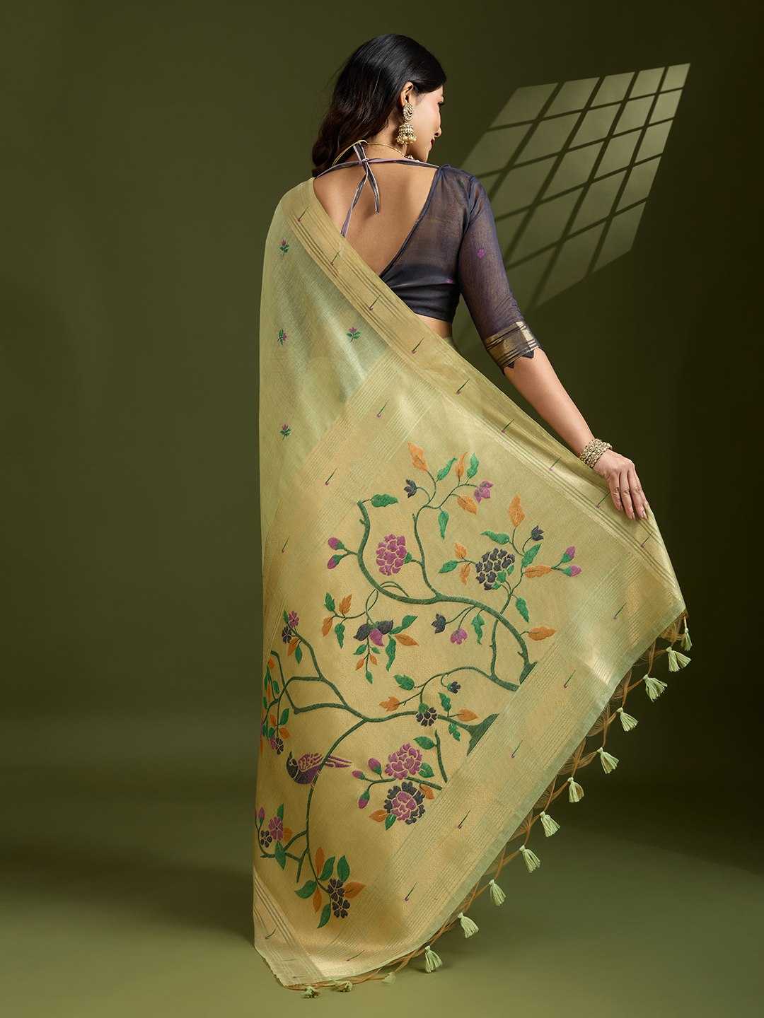 Soft Cotton  PAITHANI Zari Saree