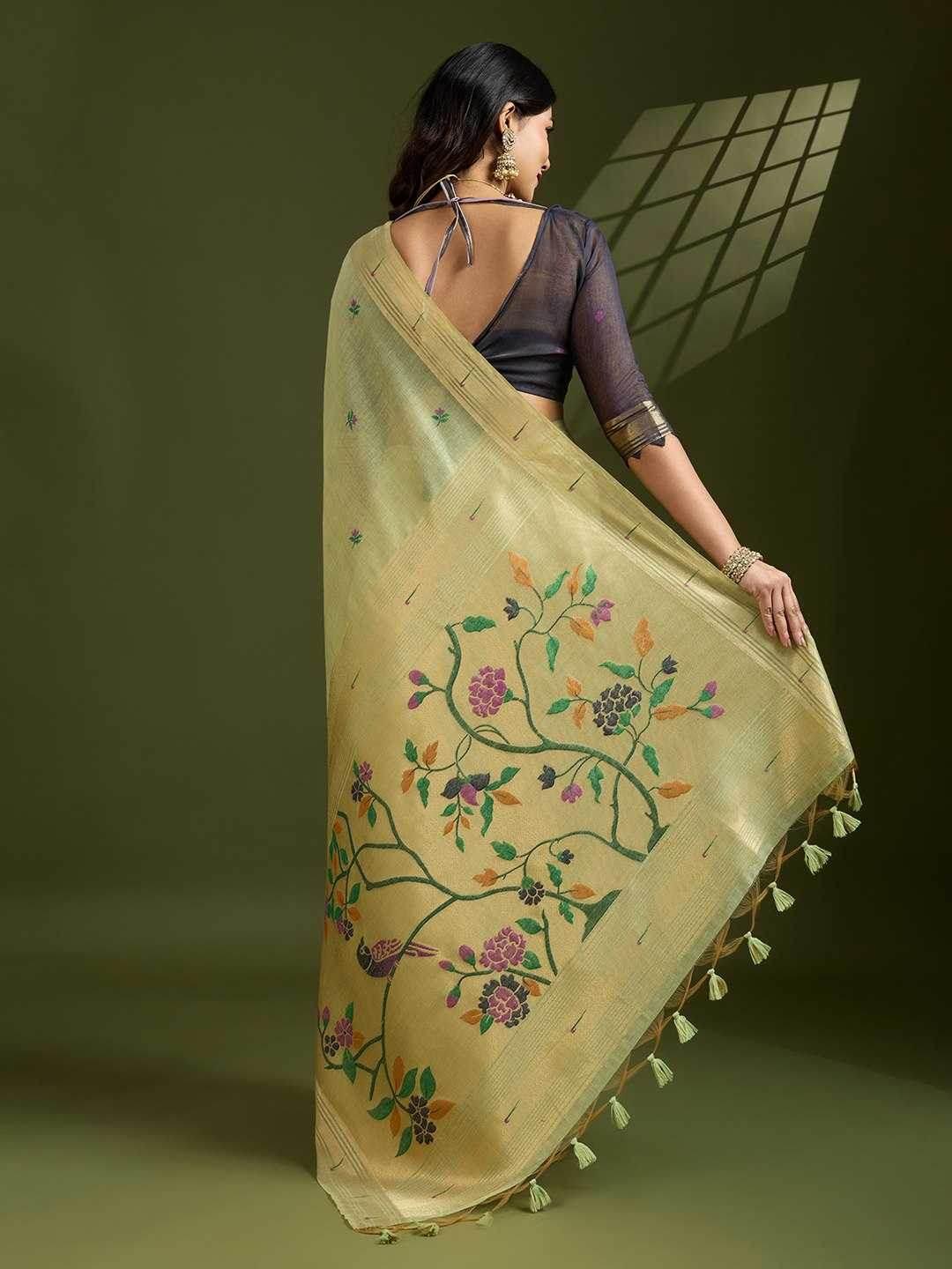 Soft Cotton PAITHANI Zari Saree - MYLUXURY LANE ENTERPRISE