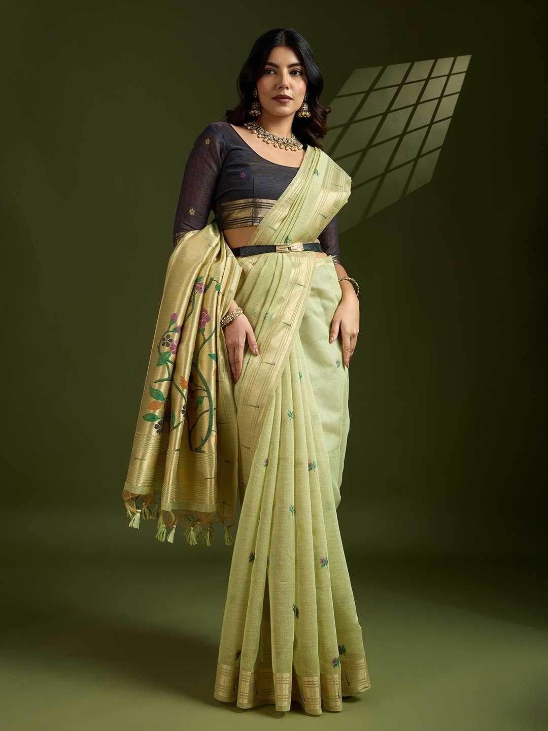 Soft Cotton PAITHANI Zari Saree - MYLUXURY LANE ENTERPRISE