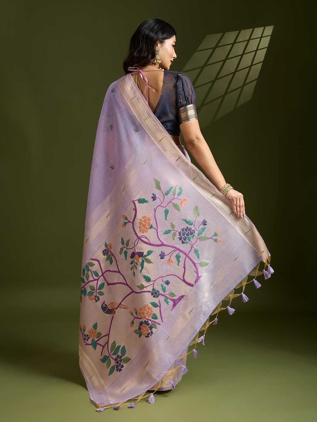 Soft Cotton  PAITHANI Zari Saree