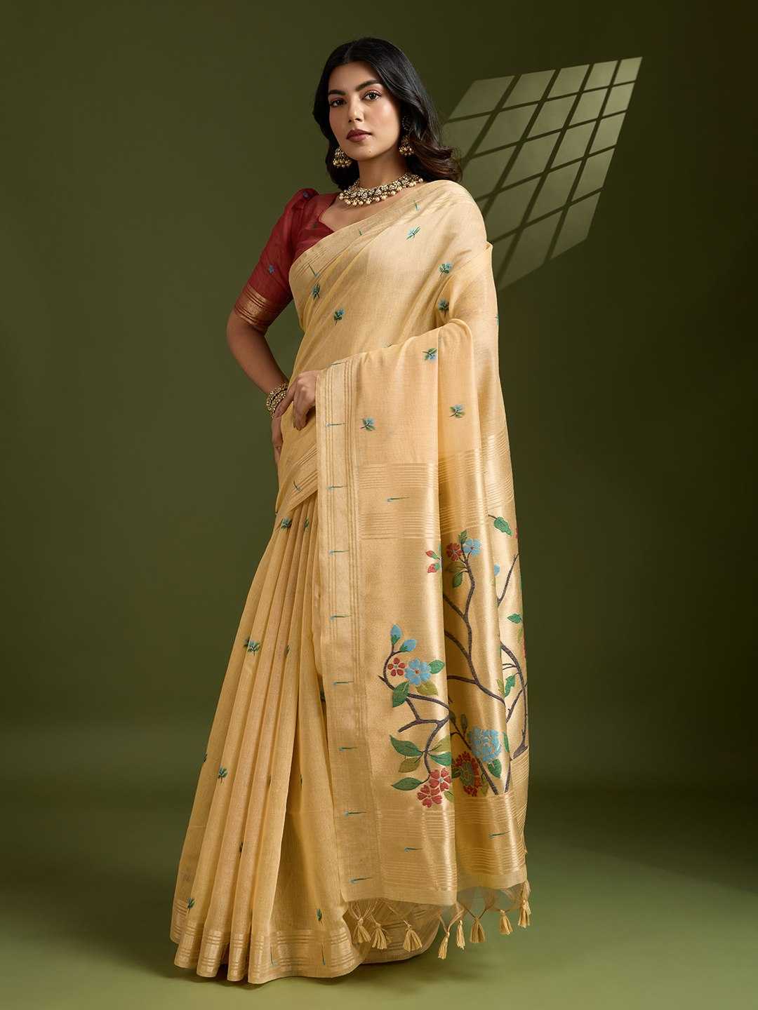 Soft Cotton  PAITHANI Zari Saree