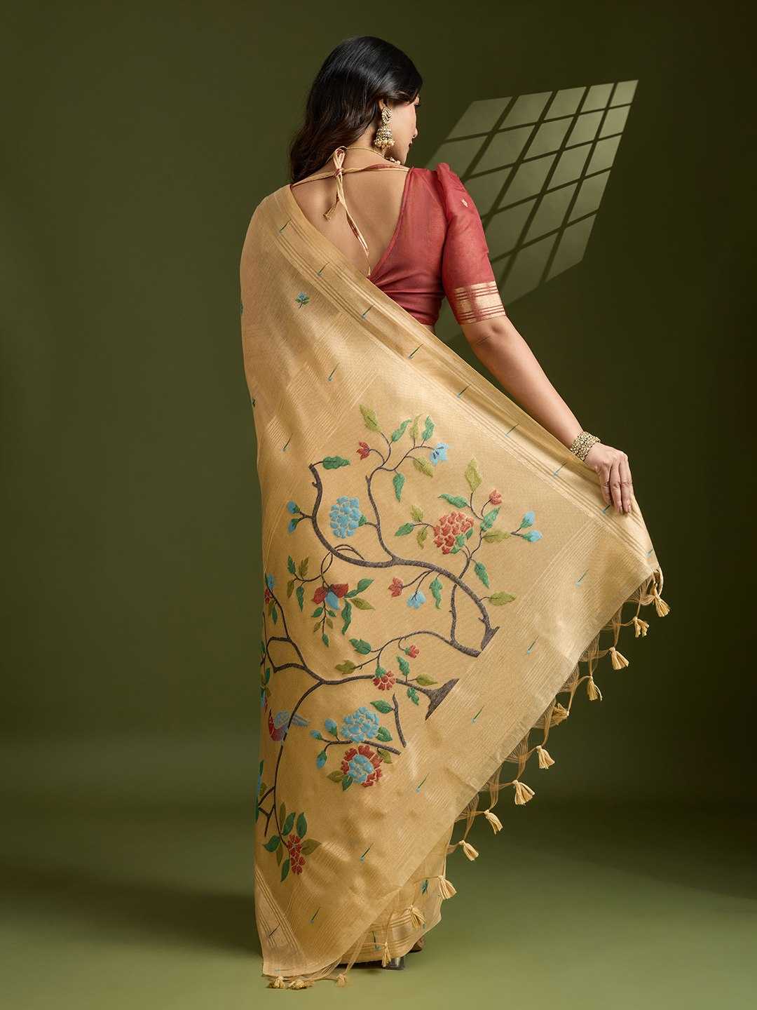 Soft Cotton  PAITHANI Zari Saree