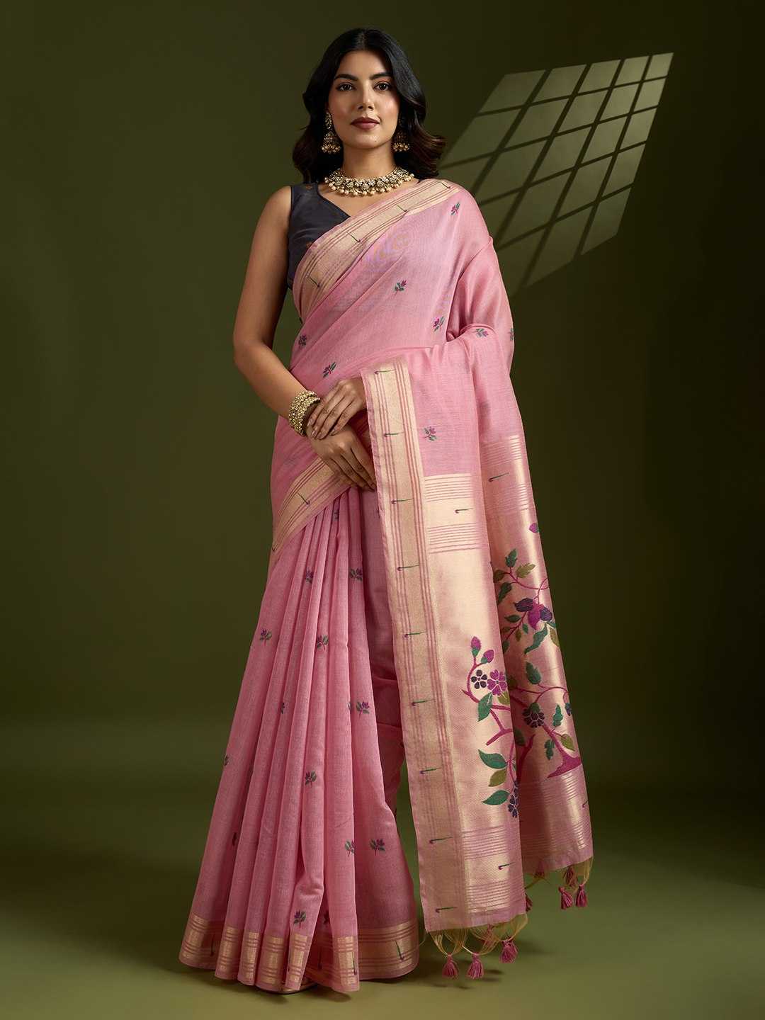 Soft Cotton  PAITHANI Zari Saree