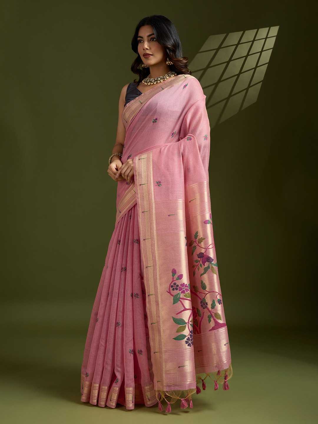 Soft Cotton  PAITHANI Zari Saree