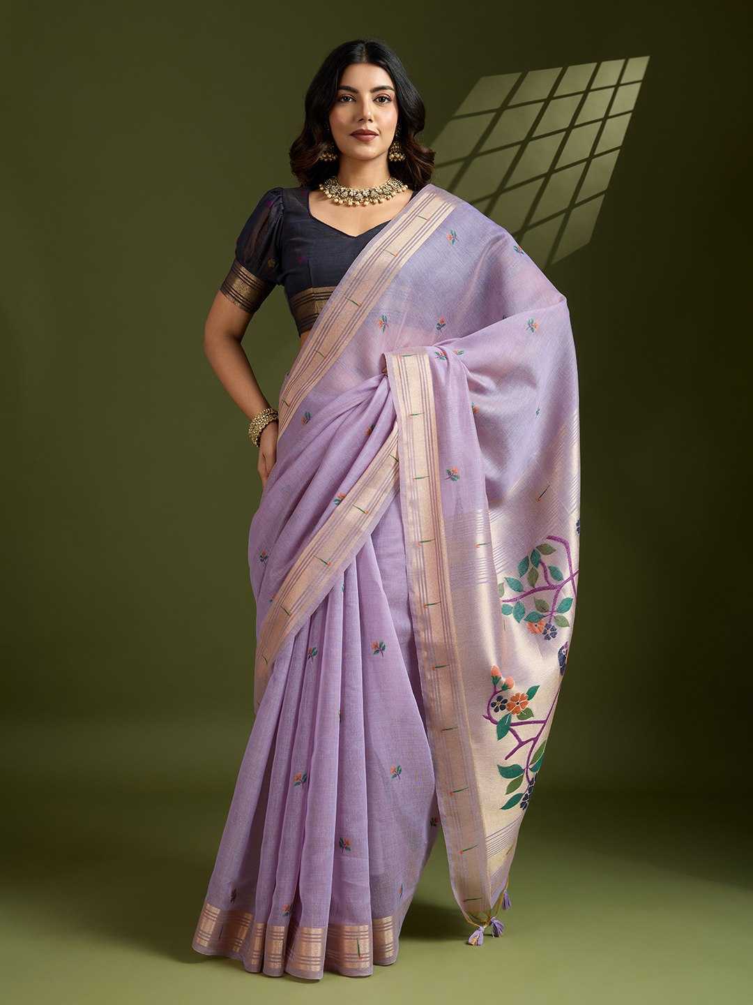 Soft Cotton  PAITHANI Zari Saree