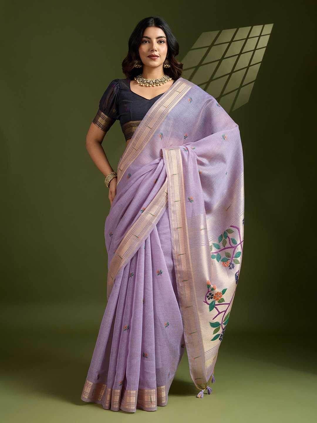Soft Cotton PAITHANI Zari Saree - MYLUXURY LANE ENTERPRISE