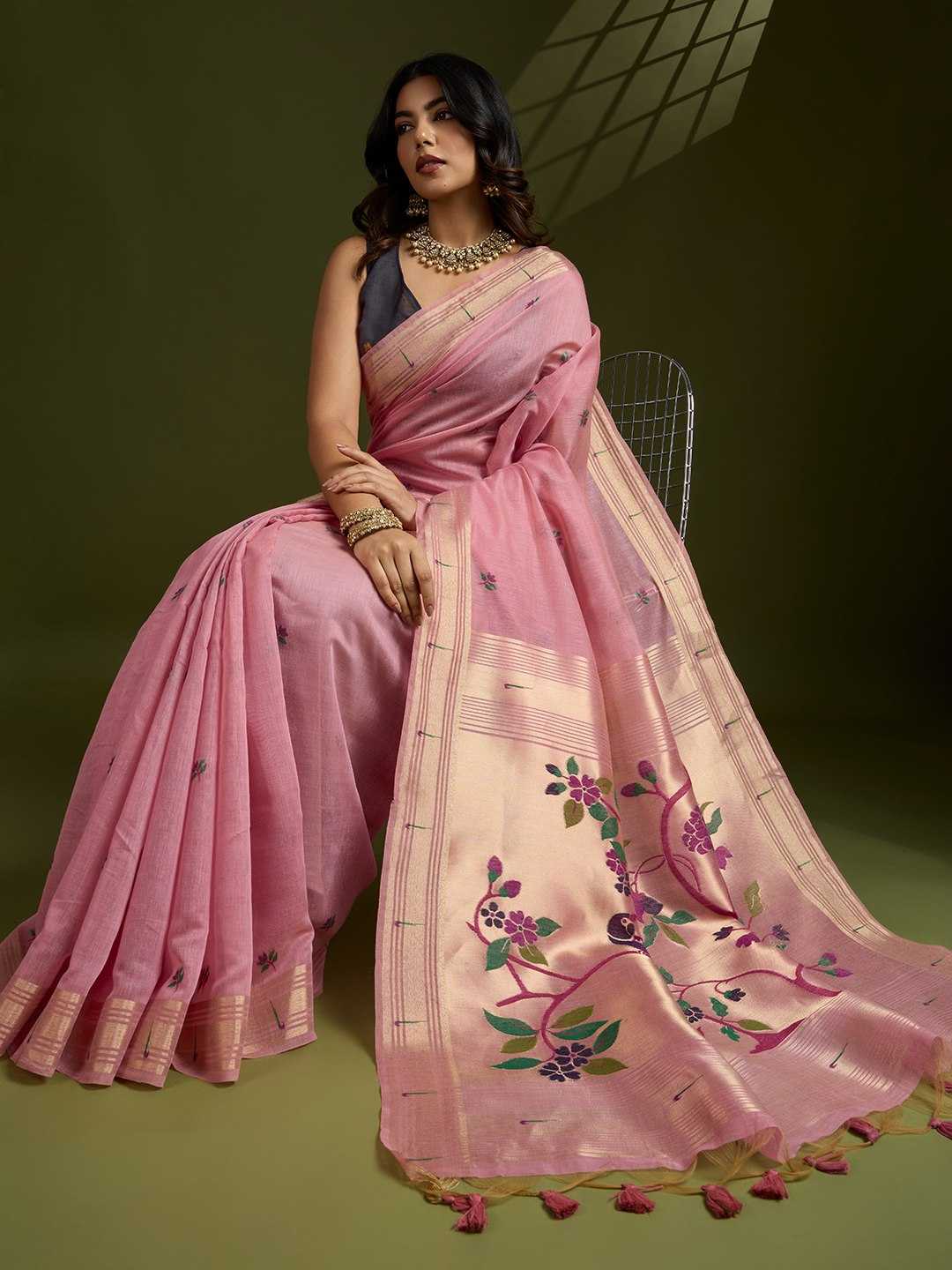 Soft Cotton  PAITHANI Zari Saree