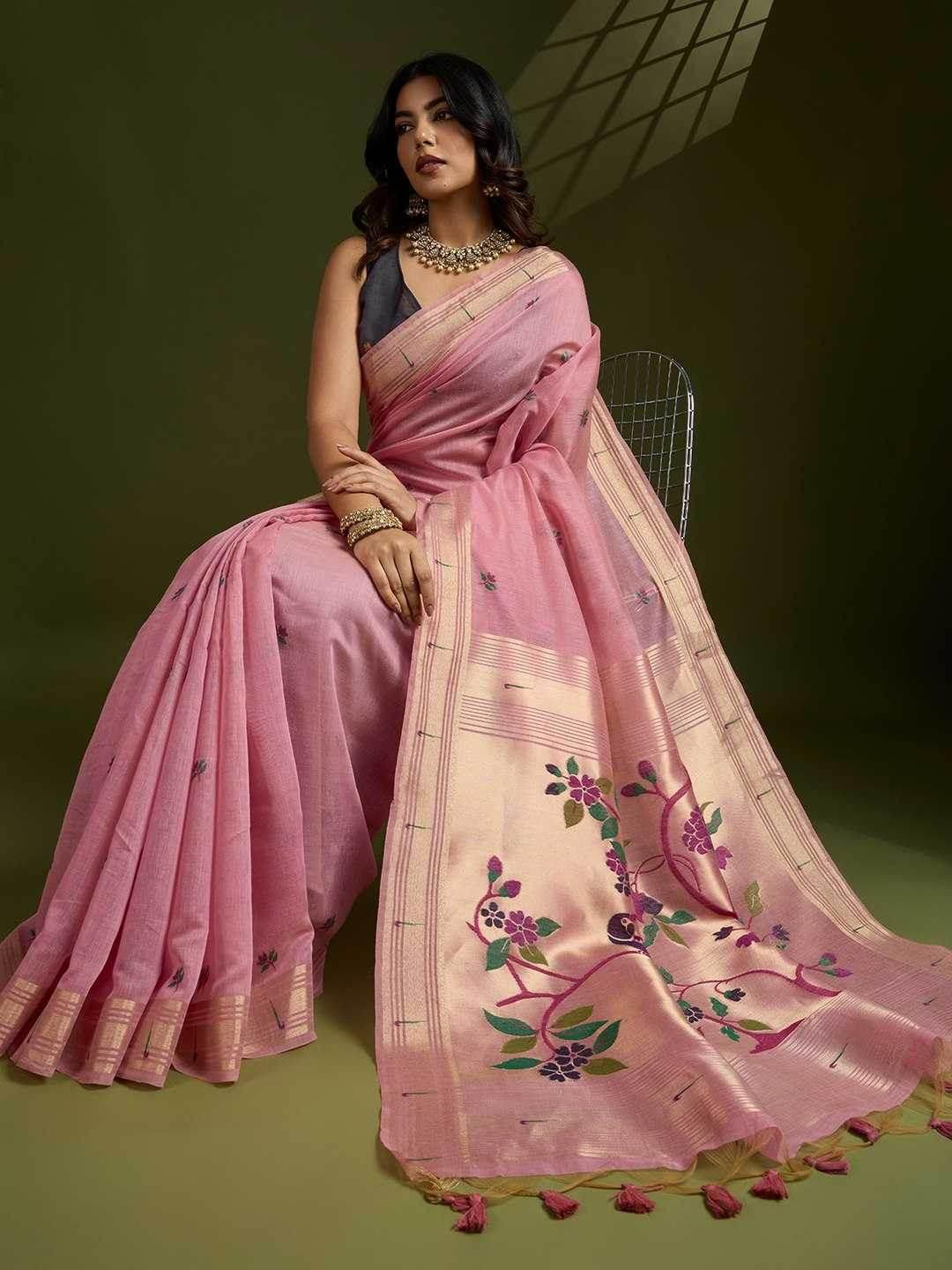 Soft Cotton PAITHANI Zari Saree - MYLUXURY LANE ENTERPRISE