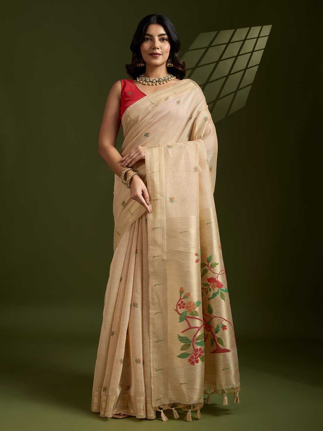 Soft Cotton  PAITHANI Zari Saree