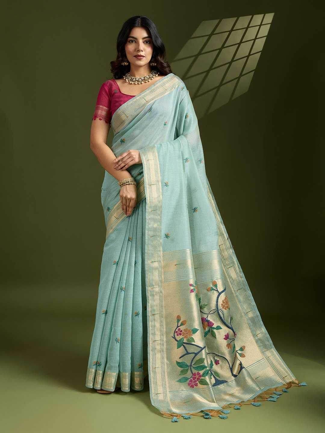 Soft Cotton PAITHANI Zari Saree - MYLUXURY LANE ENTERPRISE
