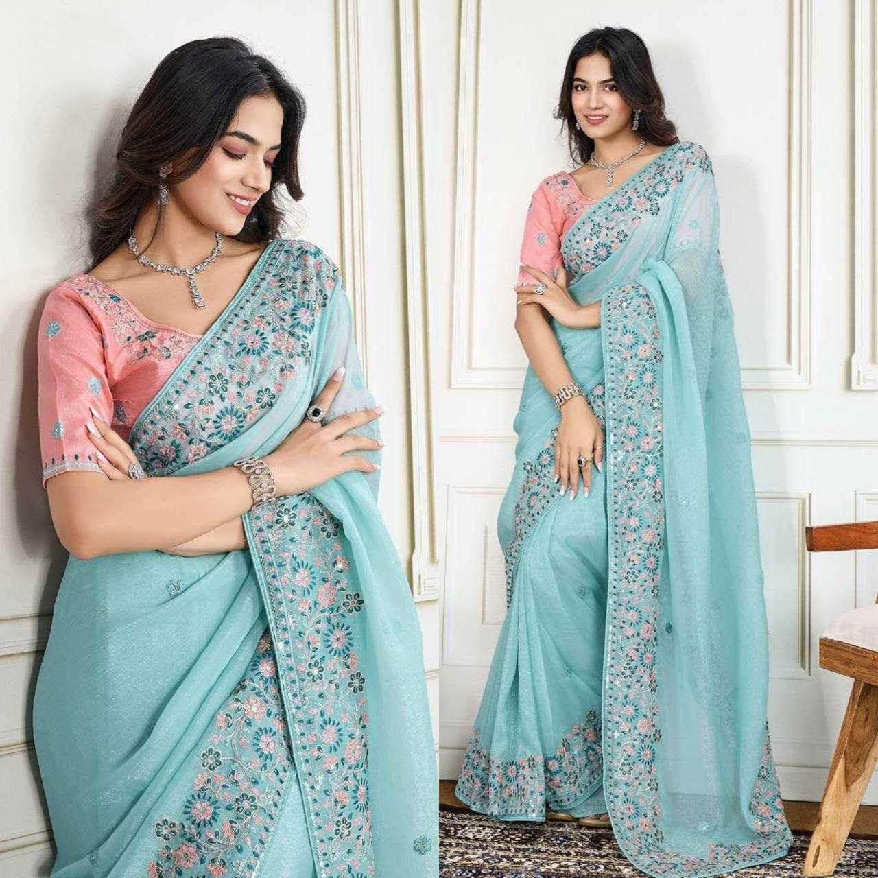 Soft Cursh Party Wear Saree - MYLUXURY LANE ENTERPRISE