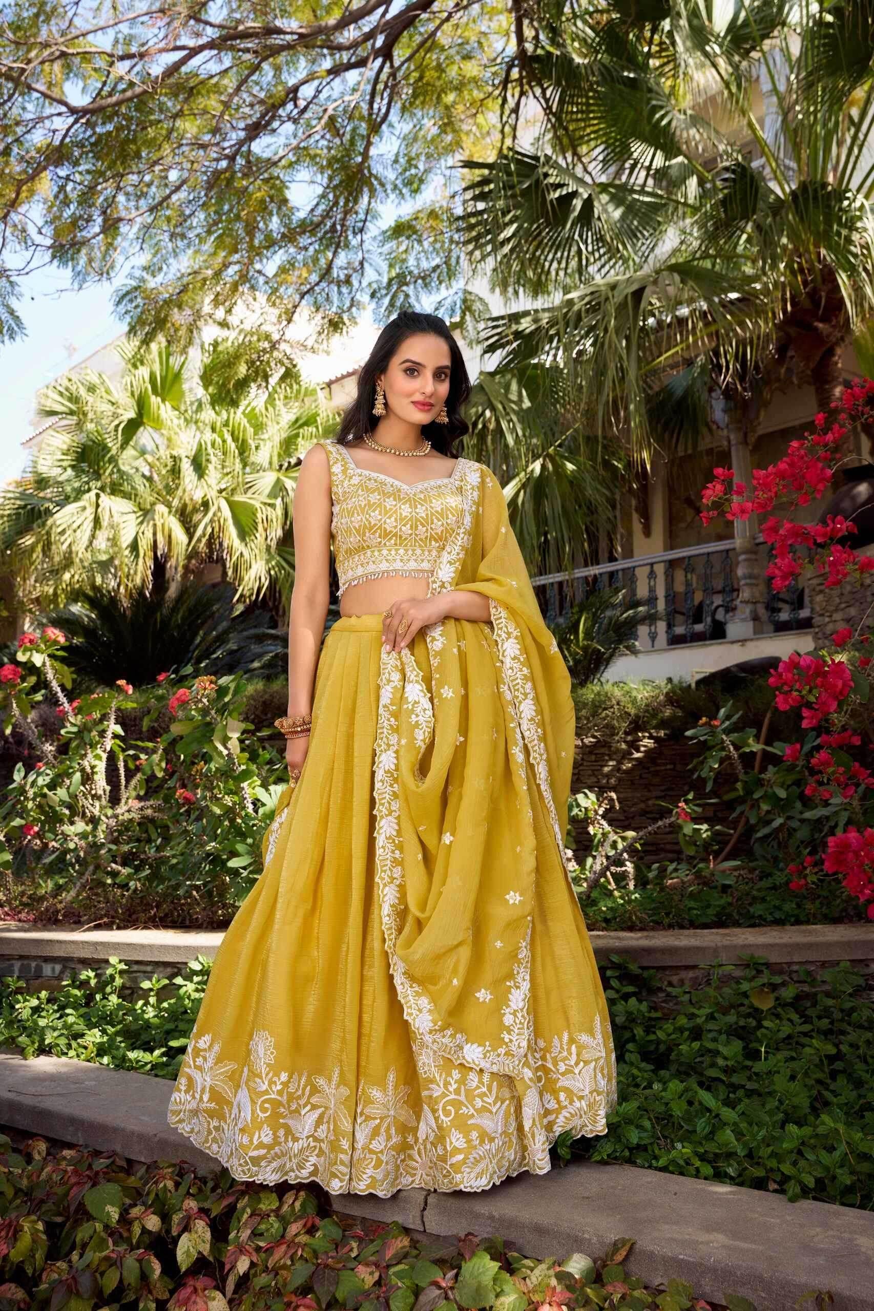 Soft Gold Crush Lehenga for Elegant Festive Occasions - MYLUXURY LANE ENTERPRISE