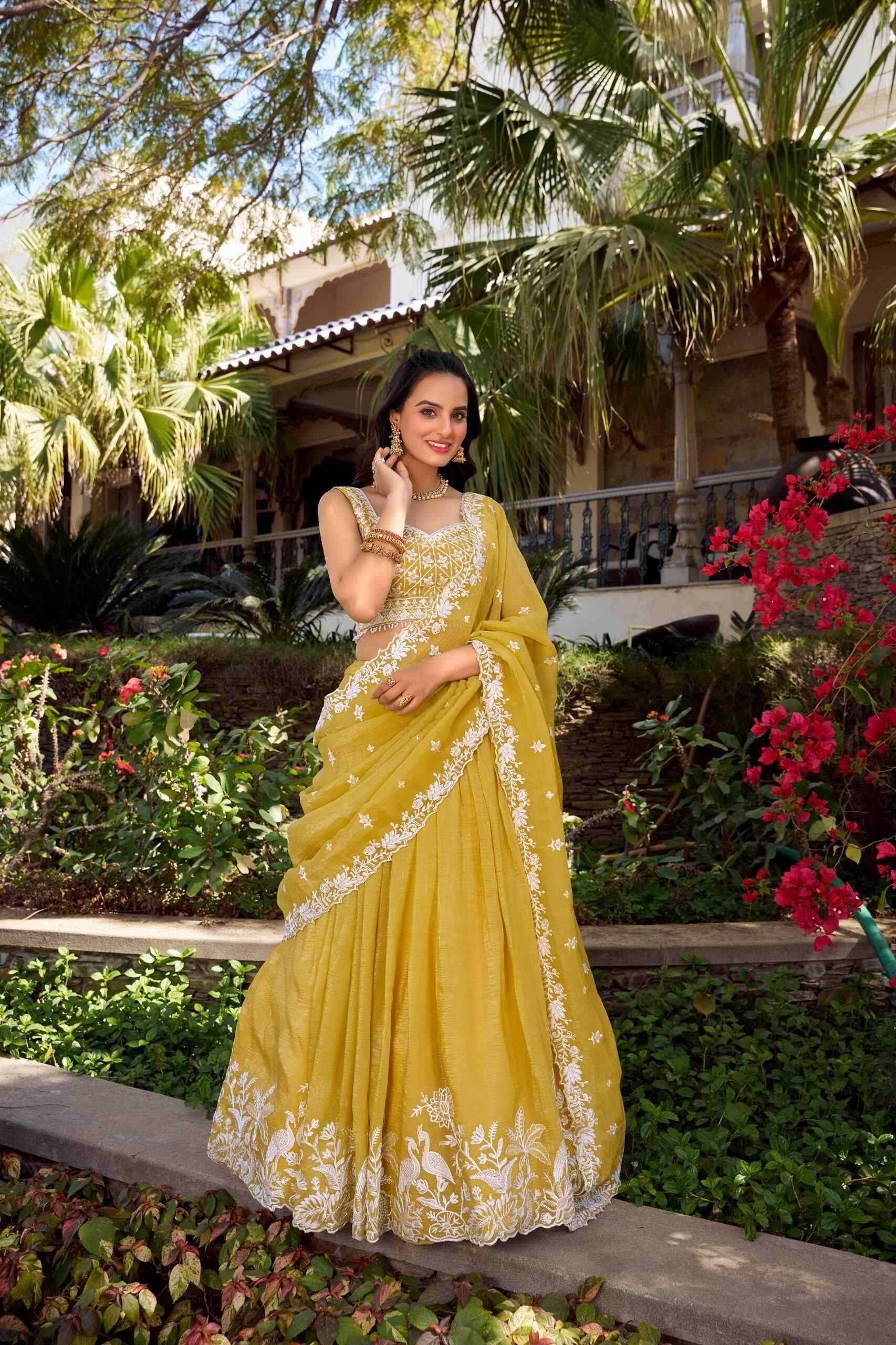 Soft Gold Crush Lehenga for Elegant Festive Occasions - MYLUXURY LANE ENTERPRISE