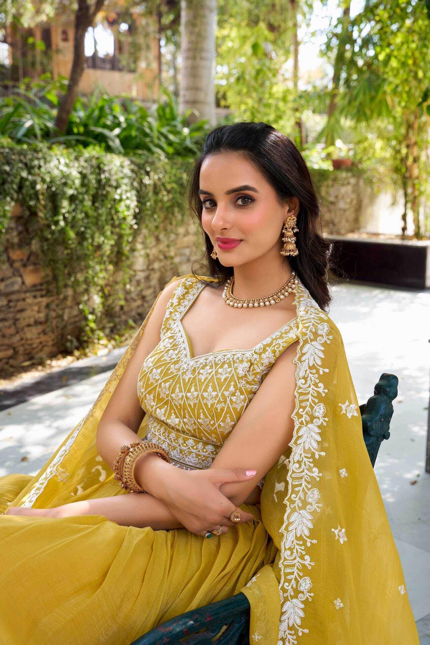 Soft Gold Crush Lehenga for Elegant Festive Occasions - MYLUXURY LANE ENTERPRISE