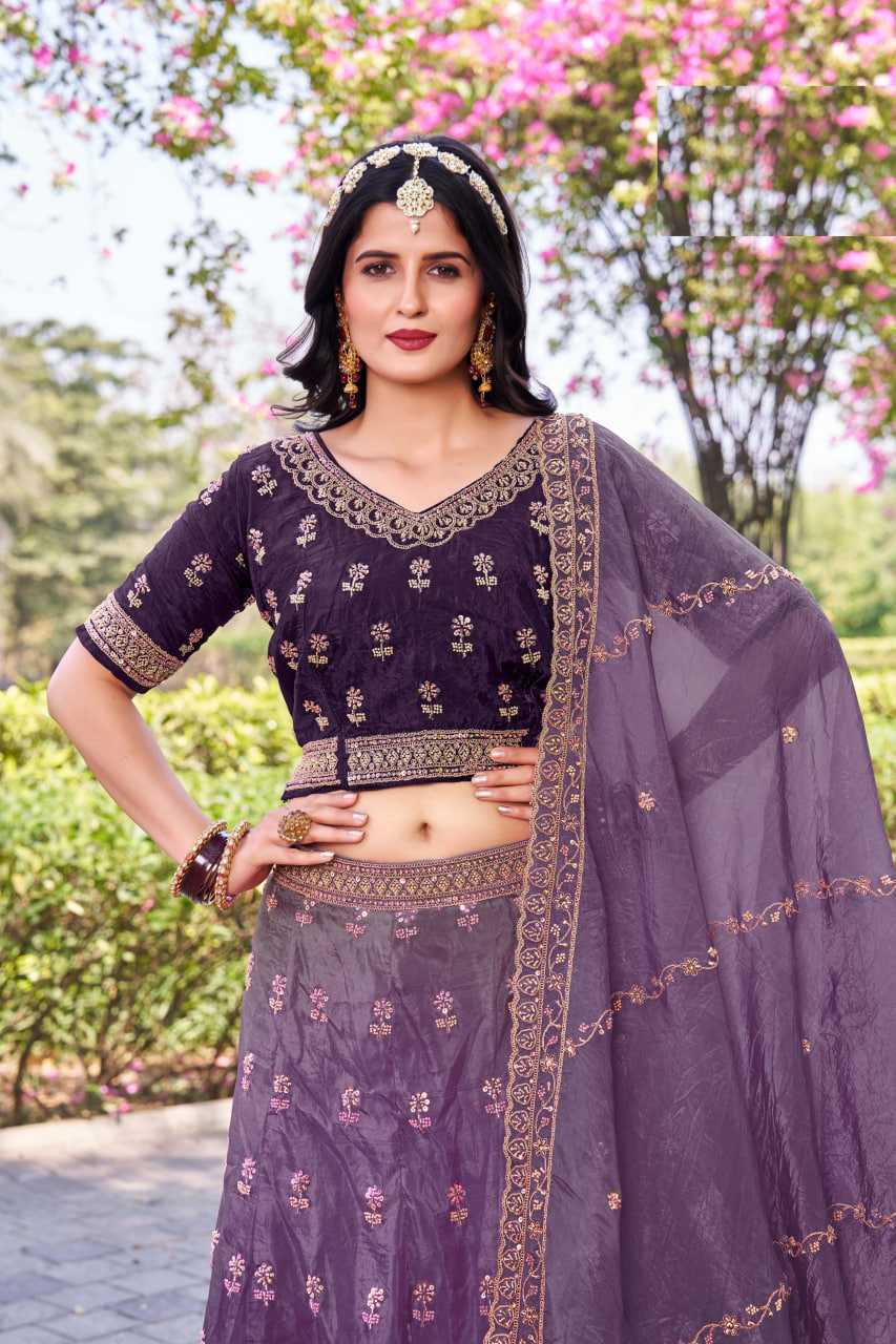Soft Gold Crush Rajwada Lehenga for Festive Elegance