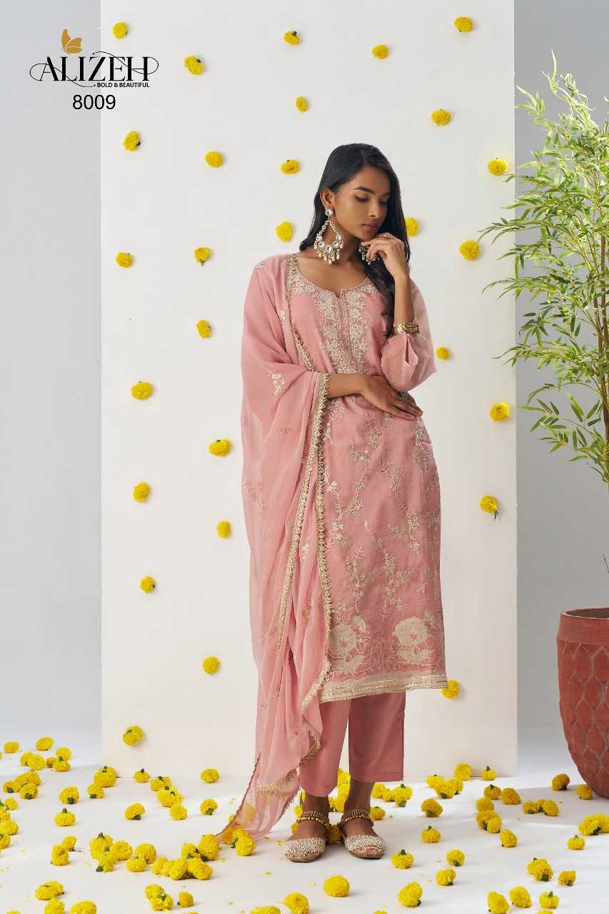 Soft Gold Crush  Embroidery Suit