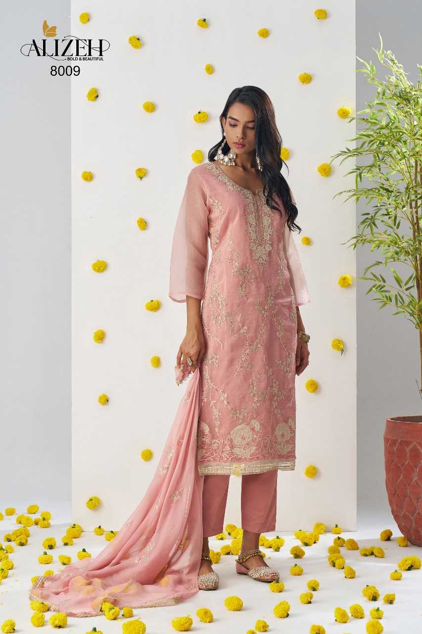 Soft Gold Crush  Embroidery Suit