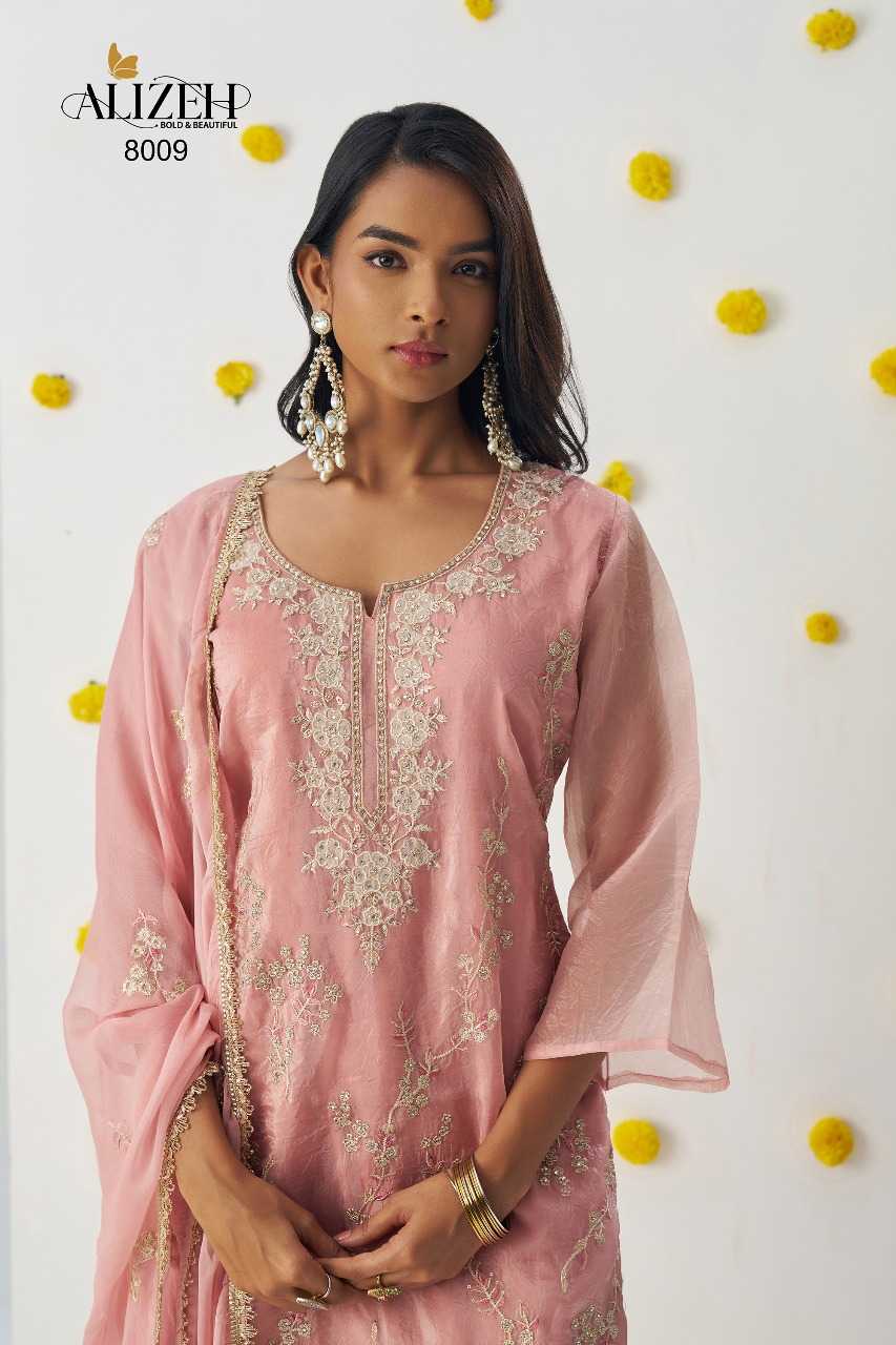 Soft Gold Crush  Embroidery Suit