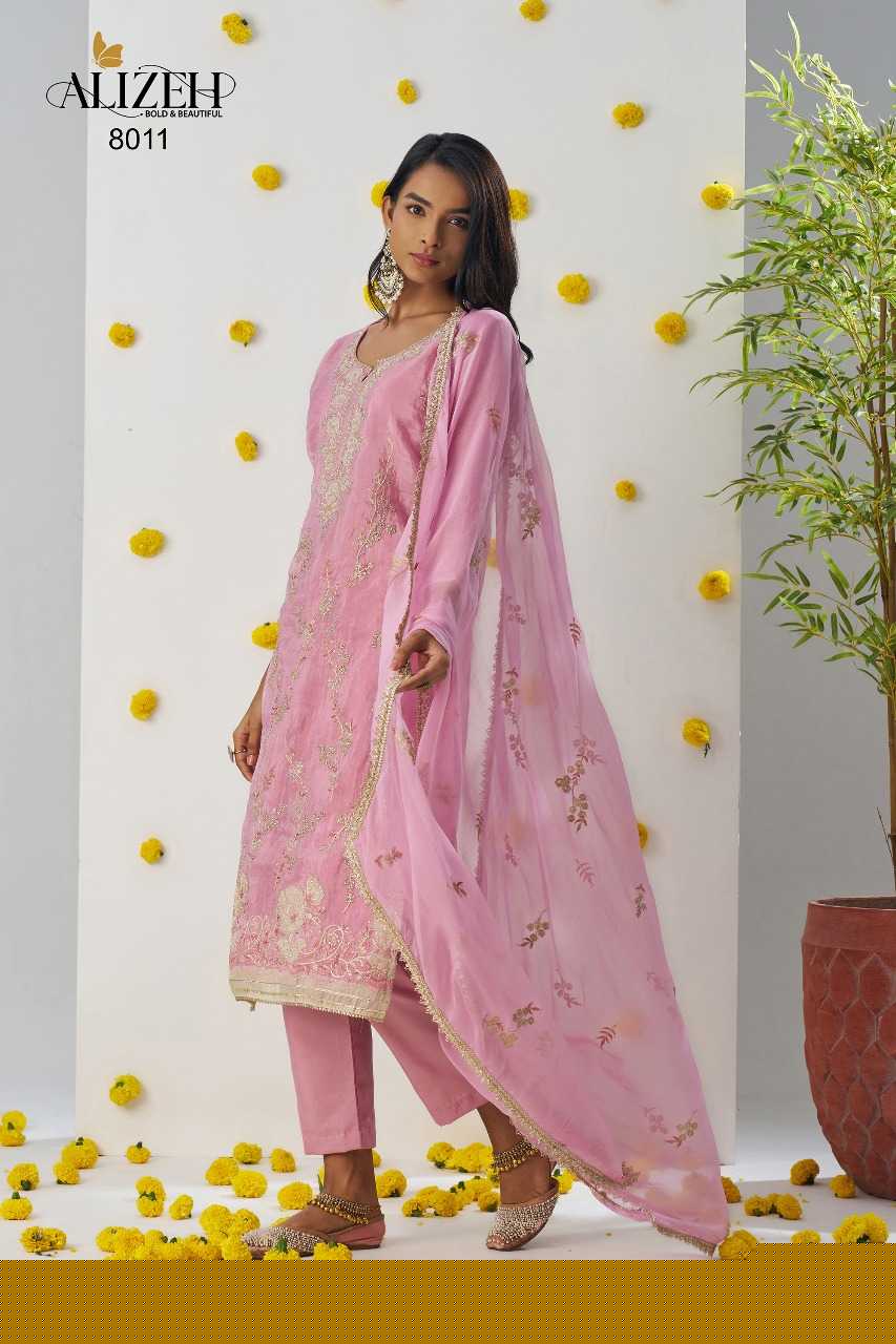 Soft Gold Crush  Embroidery Suit