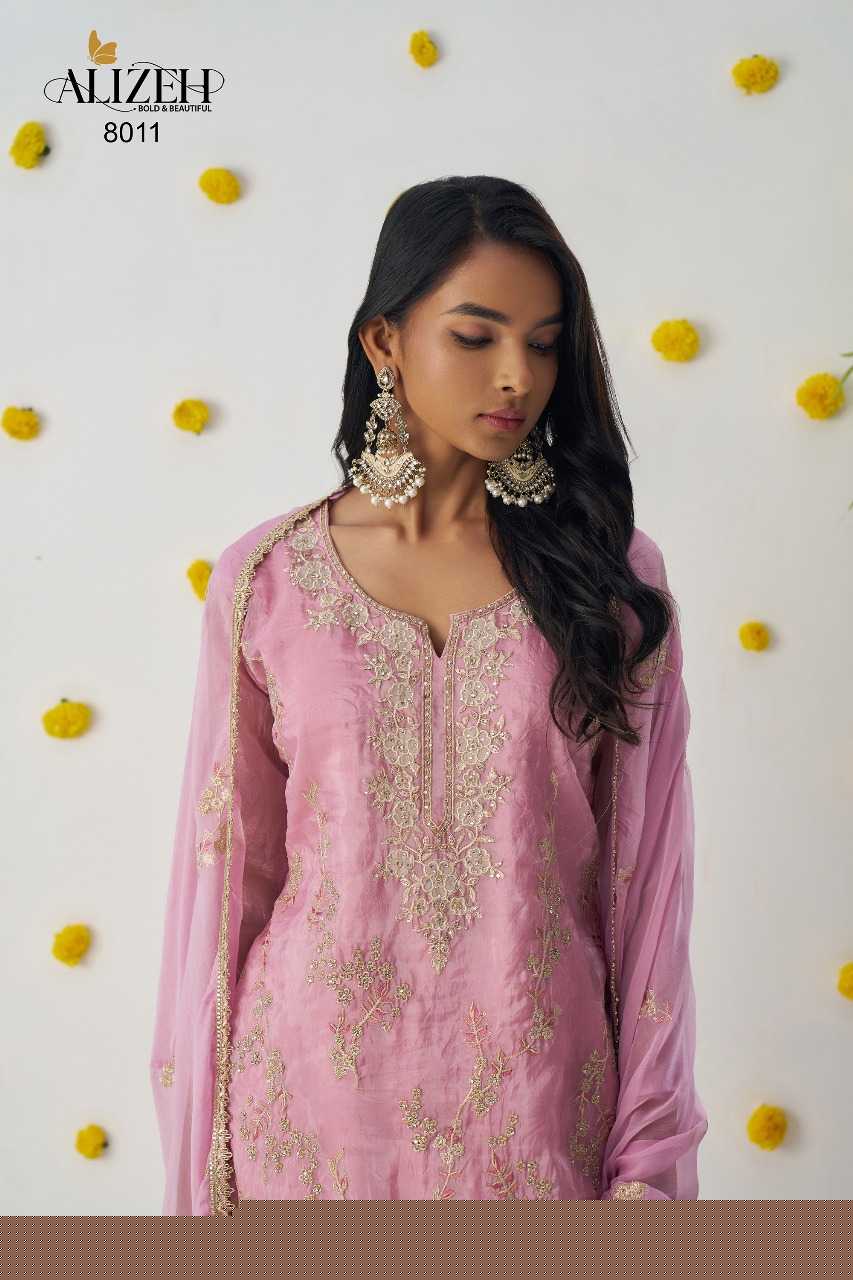 Soft Gold Crush  Embroidery Suit