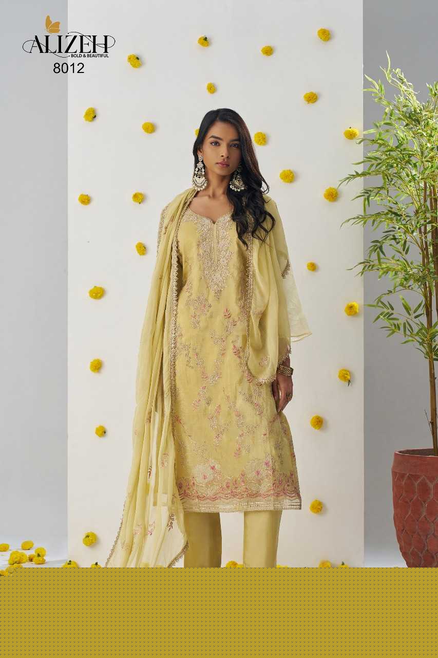 Soft Gold Crush  Embroidery Suit