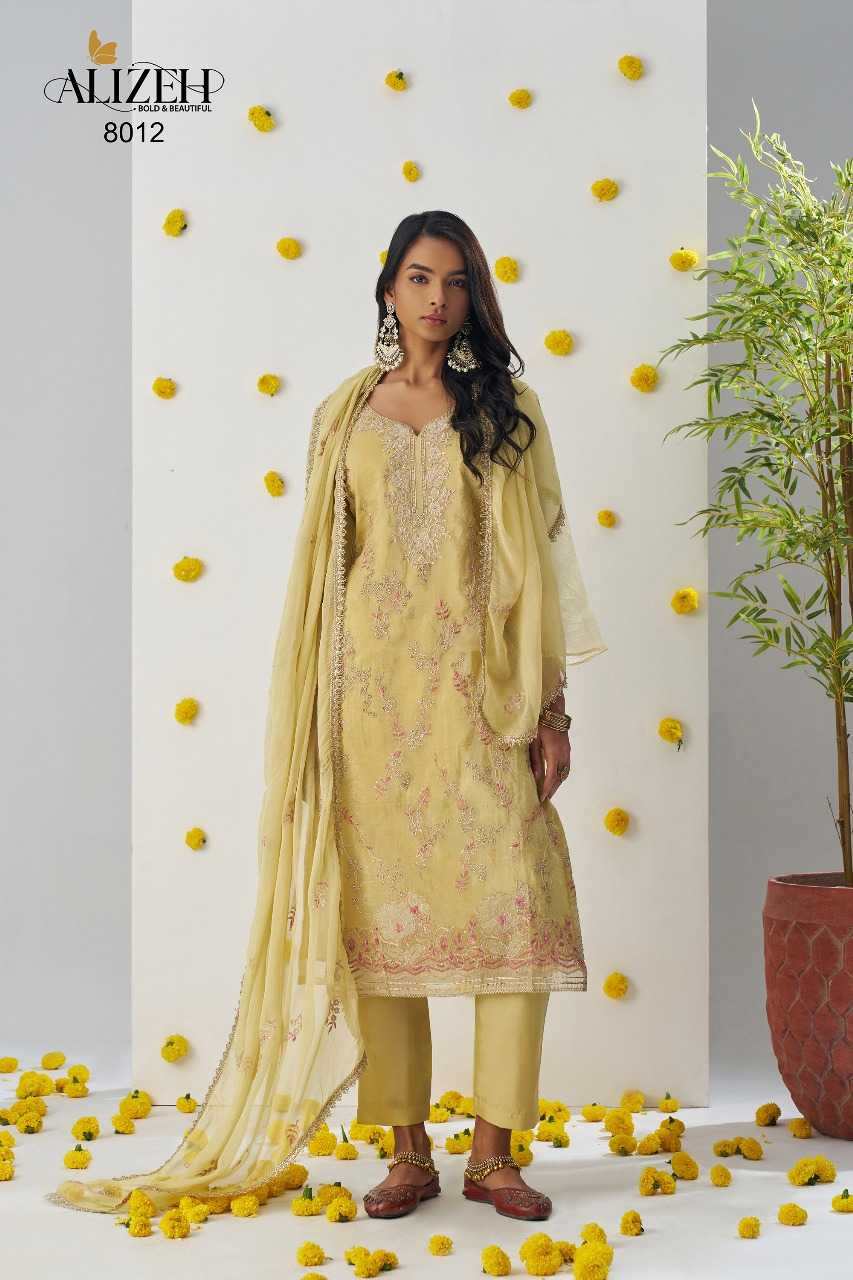 Soft Gold Crush  Embroidery Suit