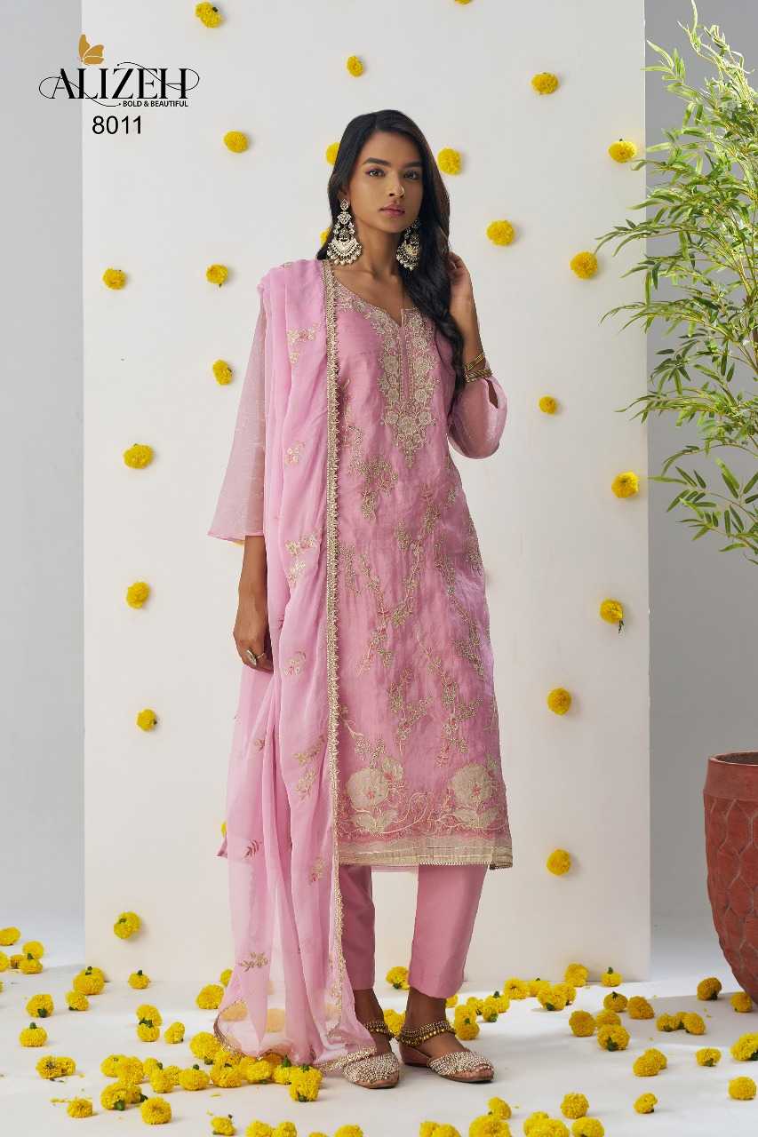 Soft Gold Crush  Embroidery Suit