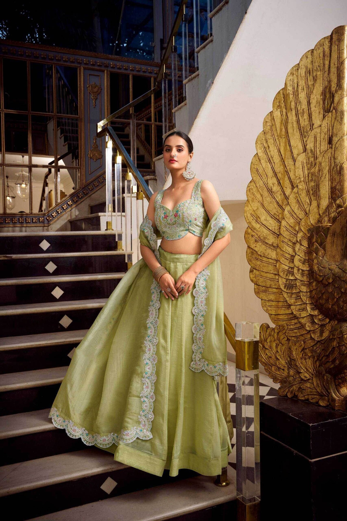 Elegant Soft Gold Lehenga for Weddings and Festivals - MYLUXURY LANE ENTERPRISE