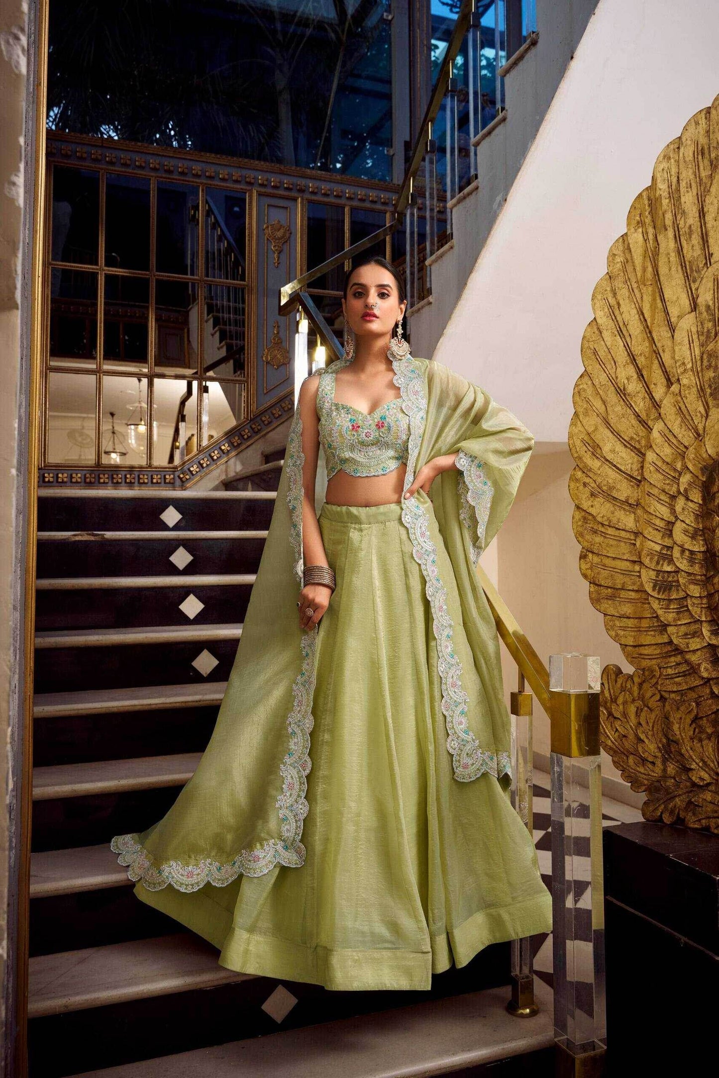 Elegant Soft Gold Lehenga for Weddings and Festivals - MYLUXURY LANE ENTERPRISE