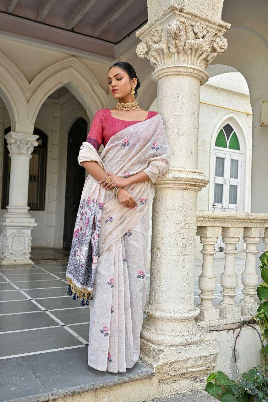 Soft Muga Silk  Designer Saree