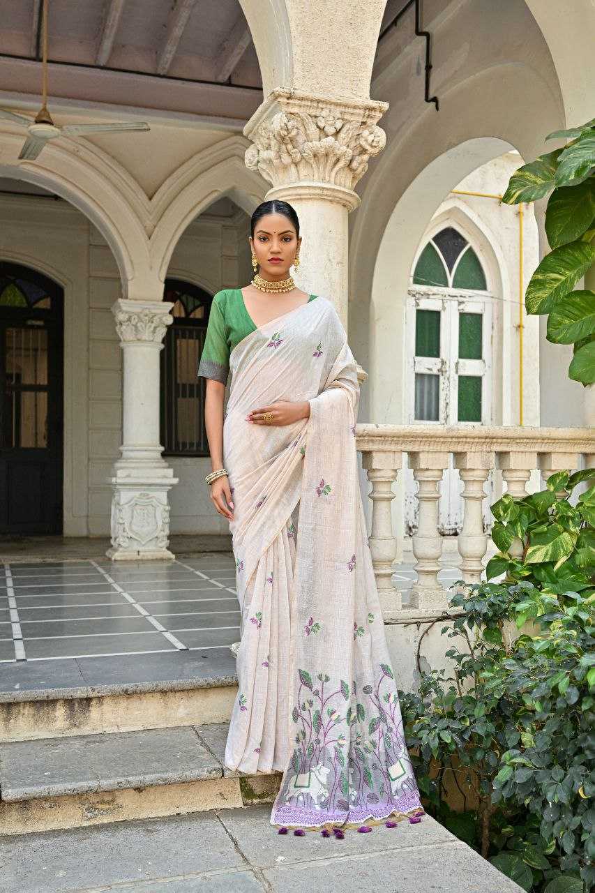 Soft Muga Silk  Designer Saree