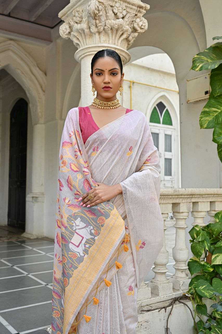 Soft Muga Silk  Designer Saree
