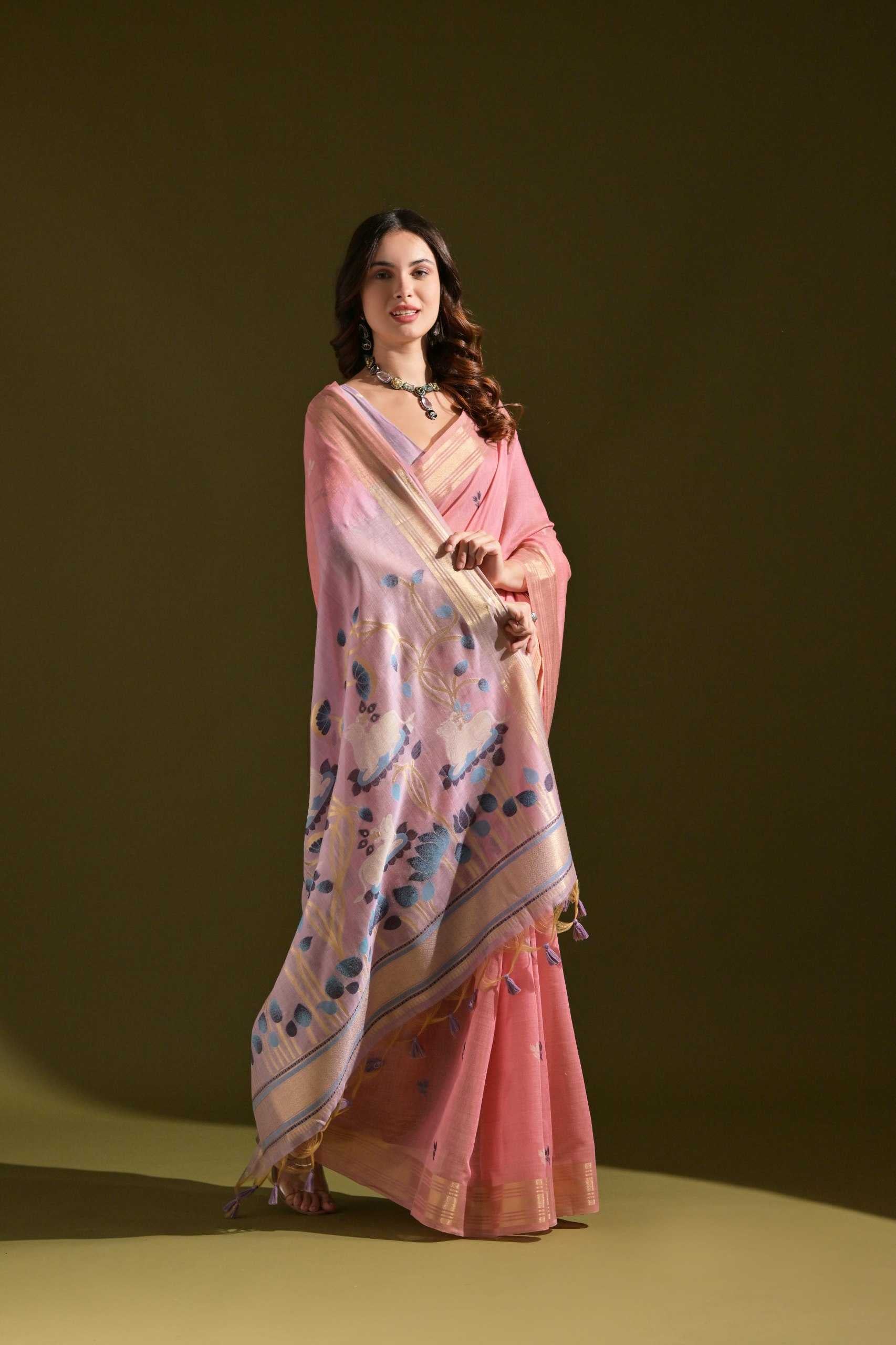Muga Silk  Designer Sarees Butta Saree