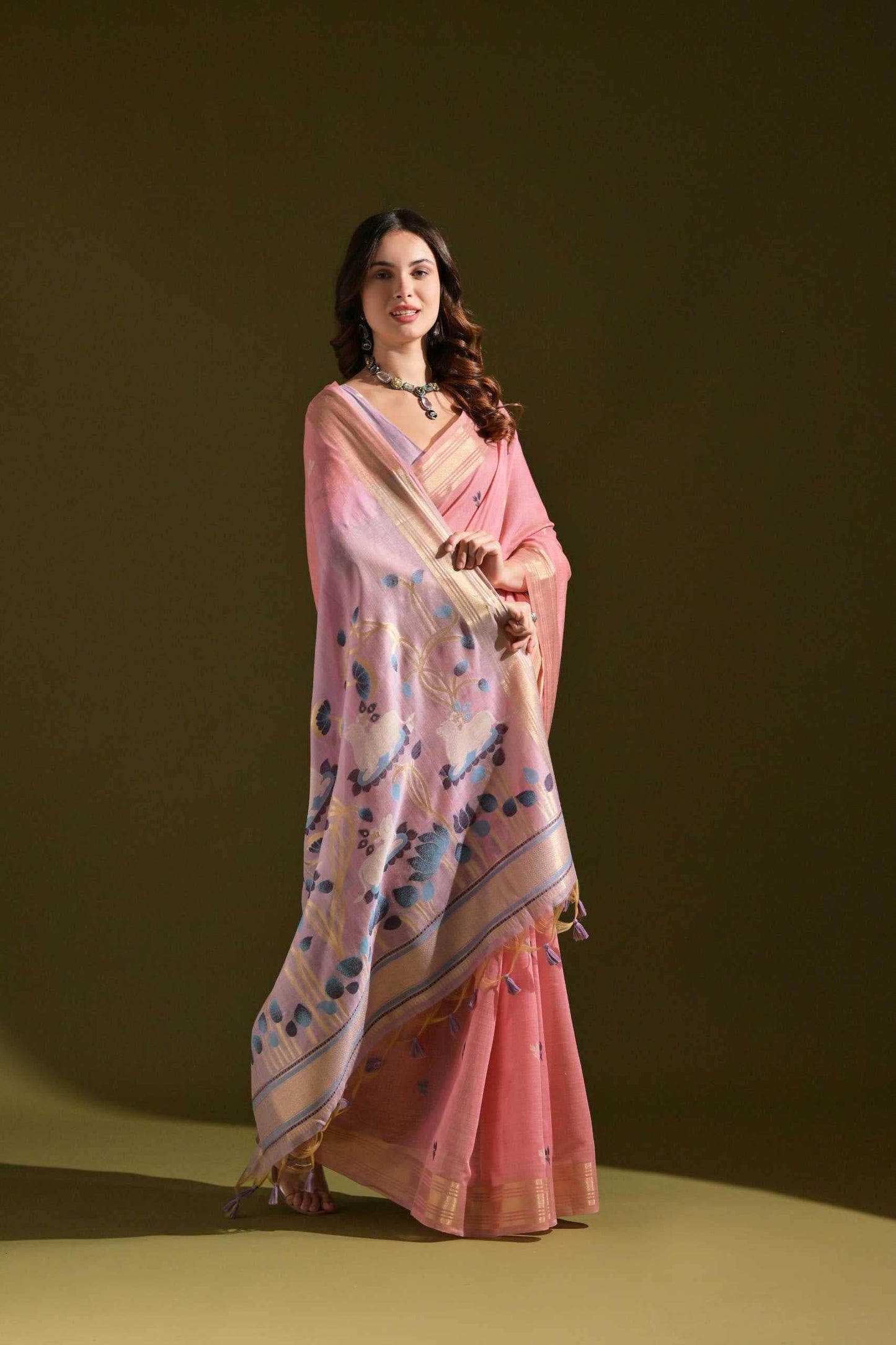 Muga Silk Designer Sarees Butta Saree - MYLUXURY LANE ENTERPRISE
