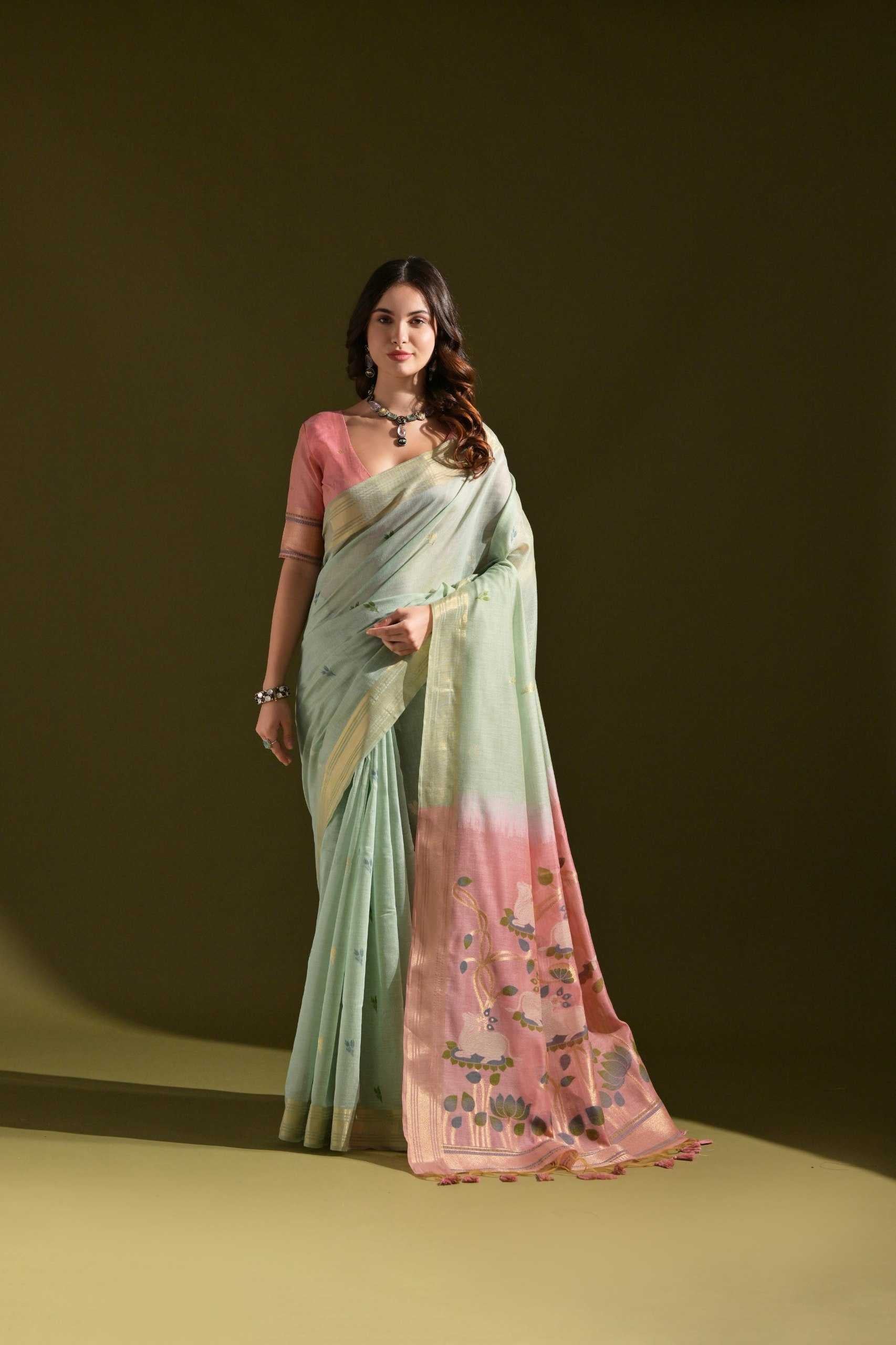 Muga Silk  Designer Sarees Butta Saree