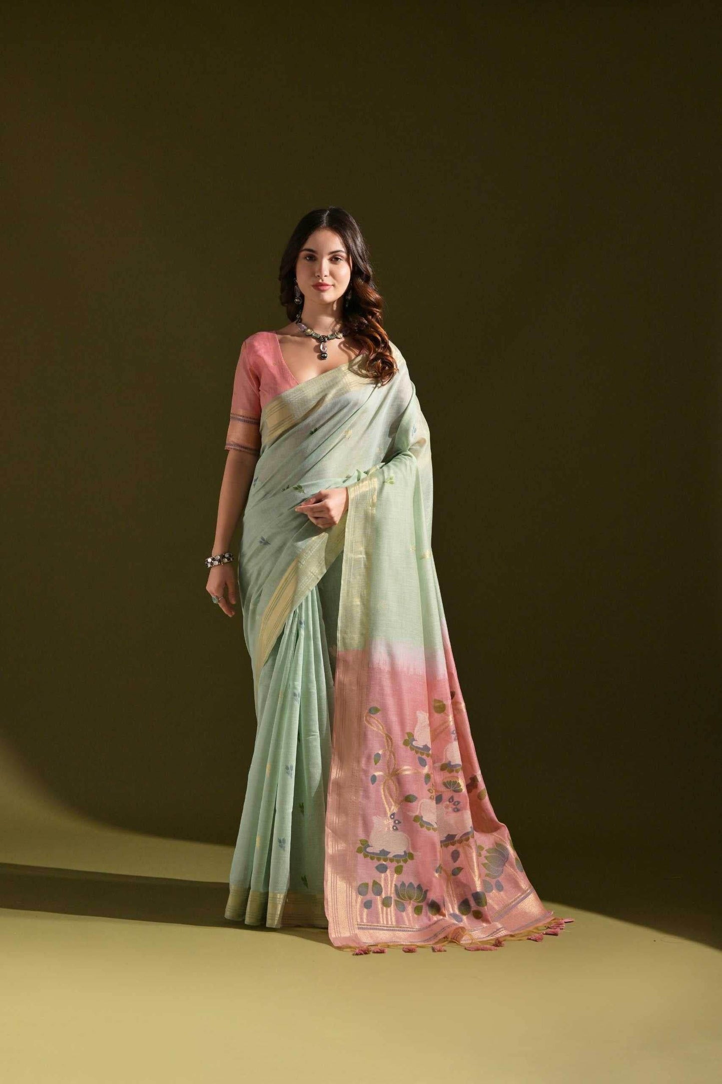 Muga Silk Designer Sarees Butta Saree - MYLUXURY LANE ENTERPRISE