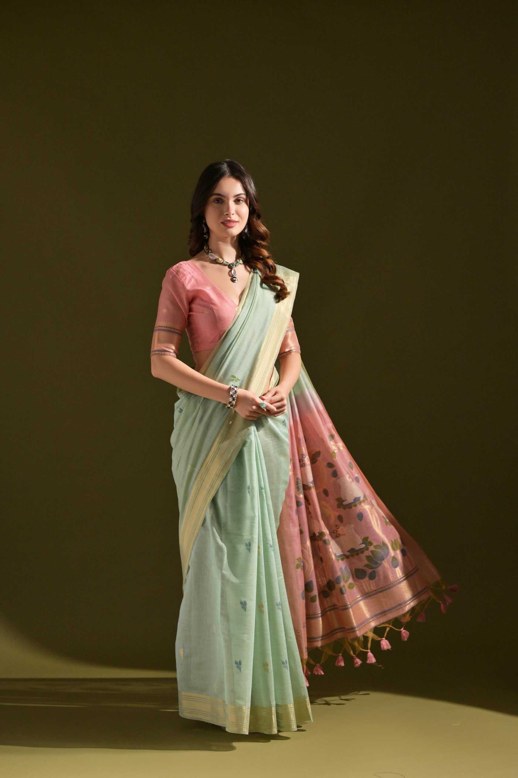 Muga Silk  Designer Sarees Butta Saree