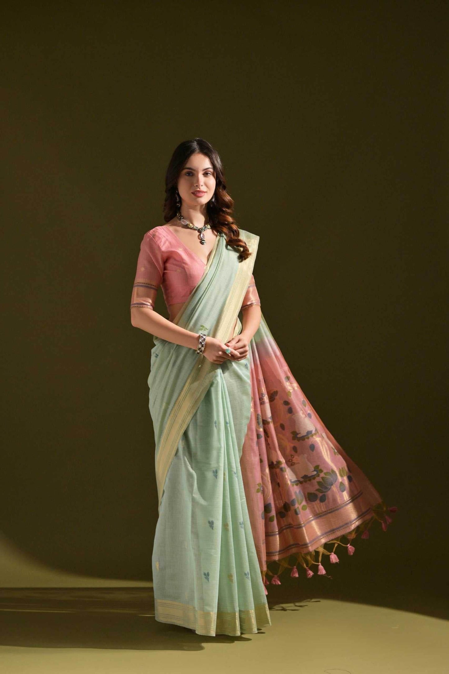 Muga Silk Designer Sarees Butta Saree - MYLUXURY LANE ENTERPRISE