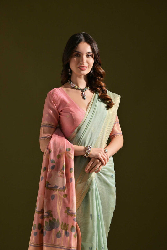 Muga Silk  Designer Sarees Butta Saree
