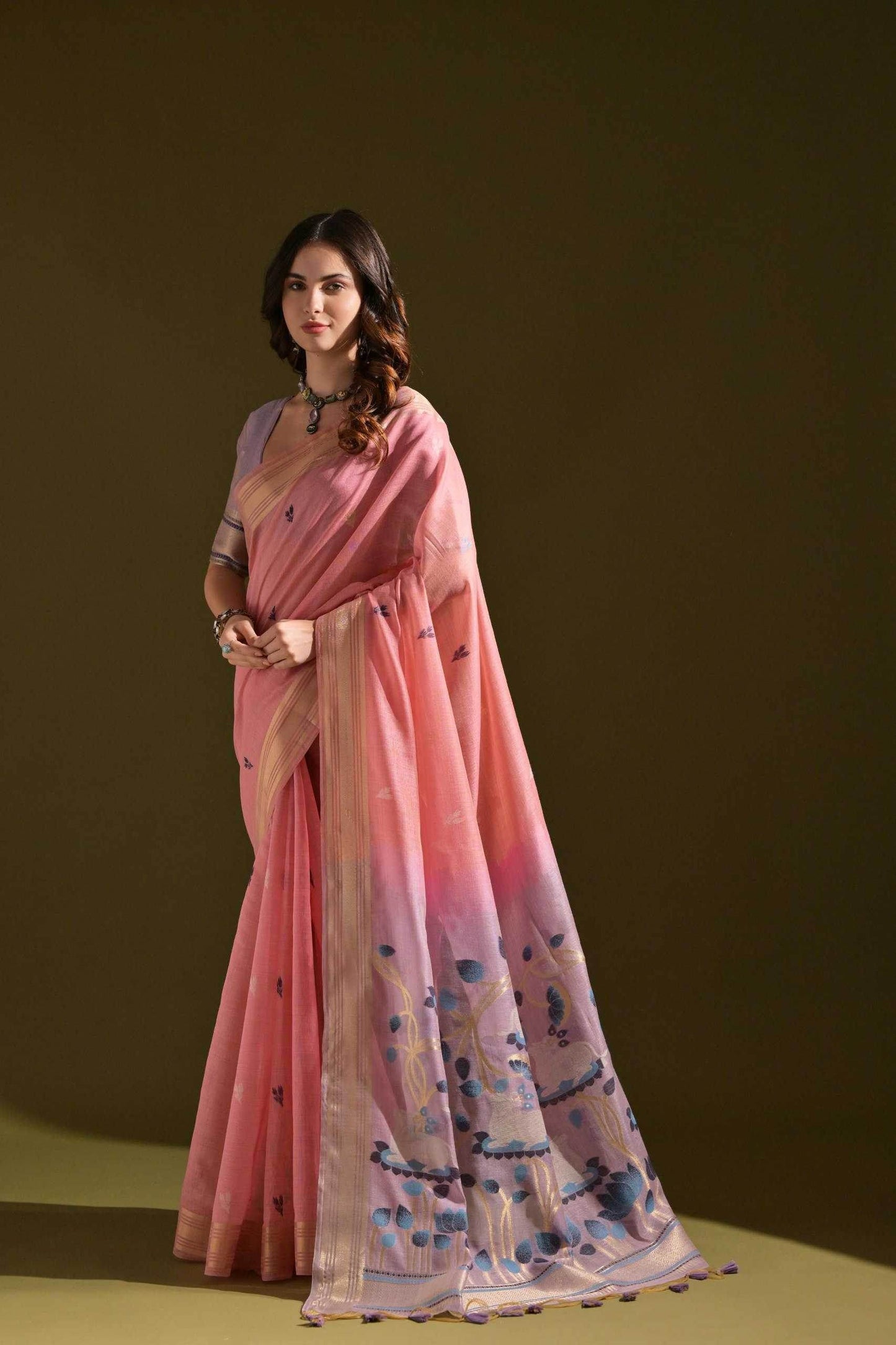 Muga Silk Designer Sarees Butta Saree - MYLUXURY LANE ENTERPRISE