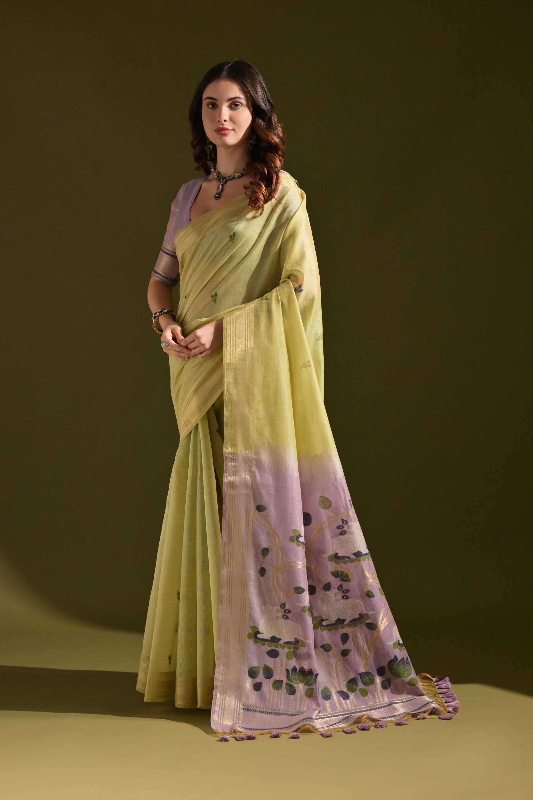 Muga Silk  Designer Sarees Butta Saree