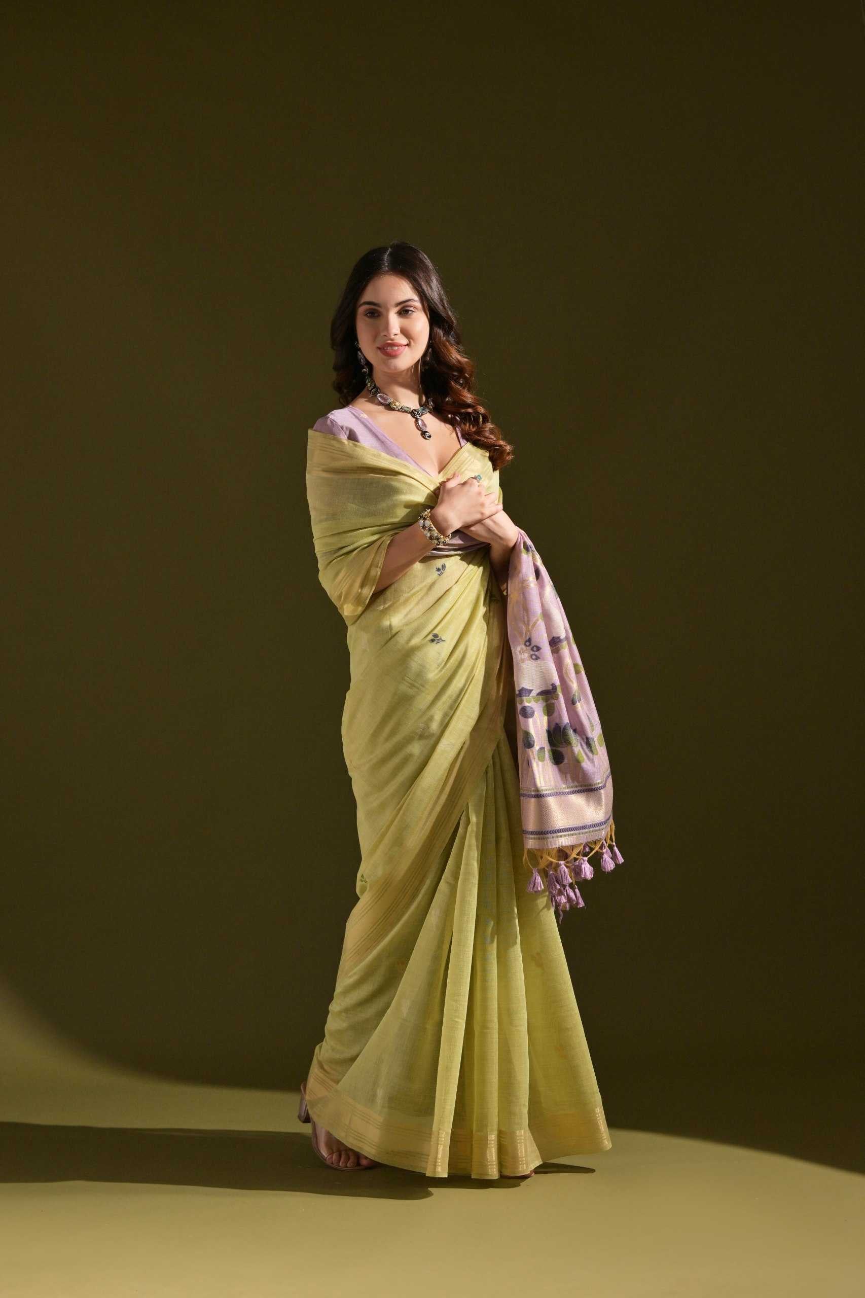 Muga Silk  Designer Sarees Butta Saree