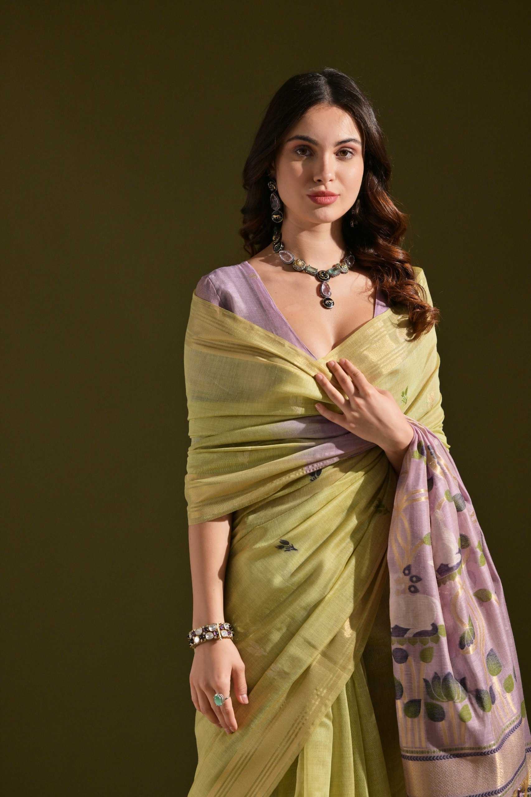 Muga Silk  Designer Sarees Butta Saree
