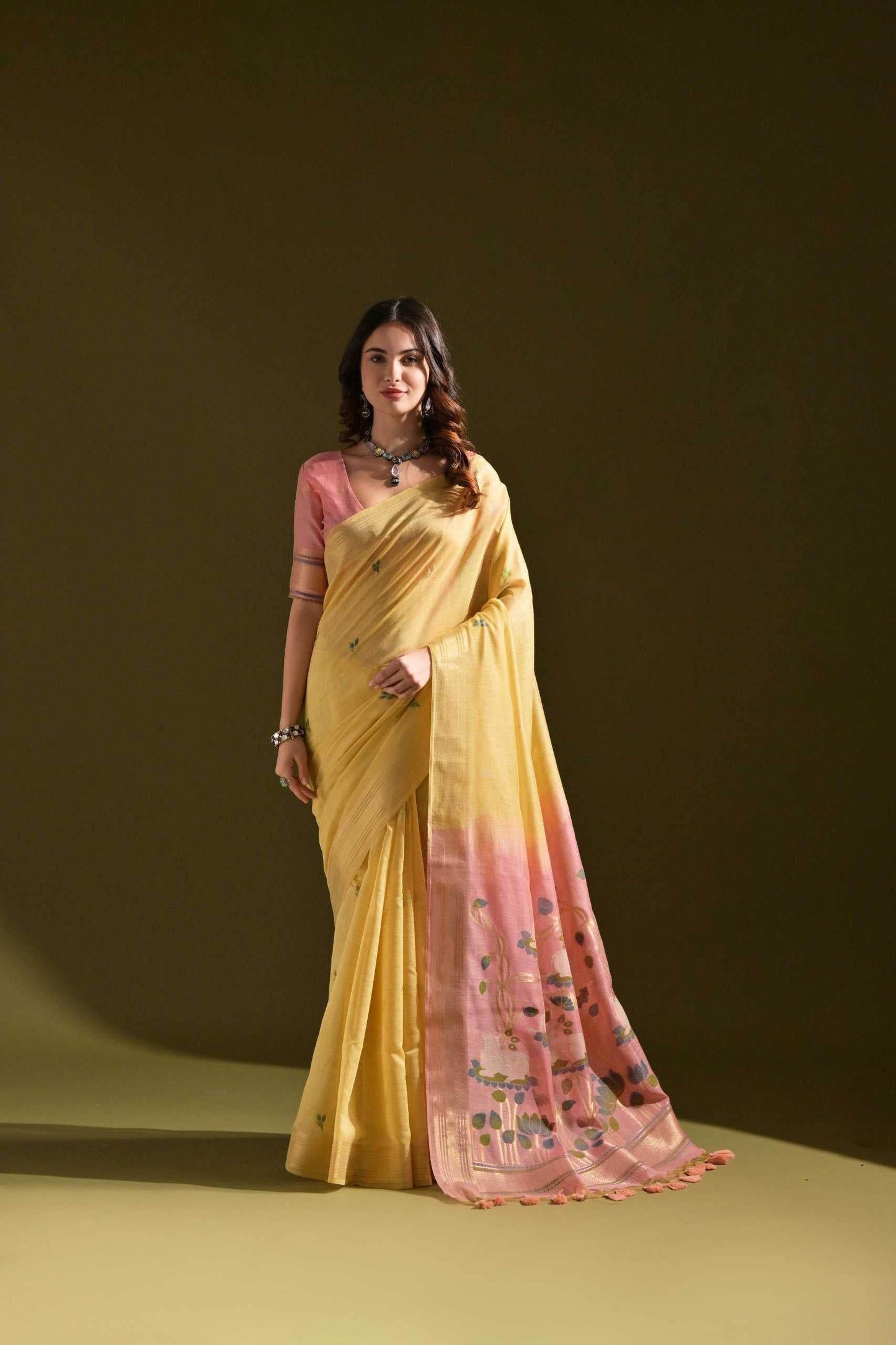 Muga Silk Designer Sarees Butta Saree - MYLUXURY LANE ENTERPRISE