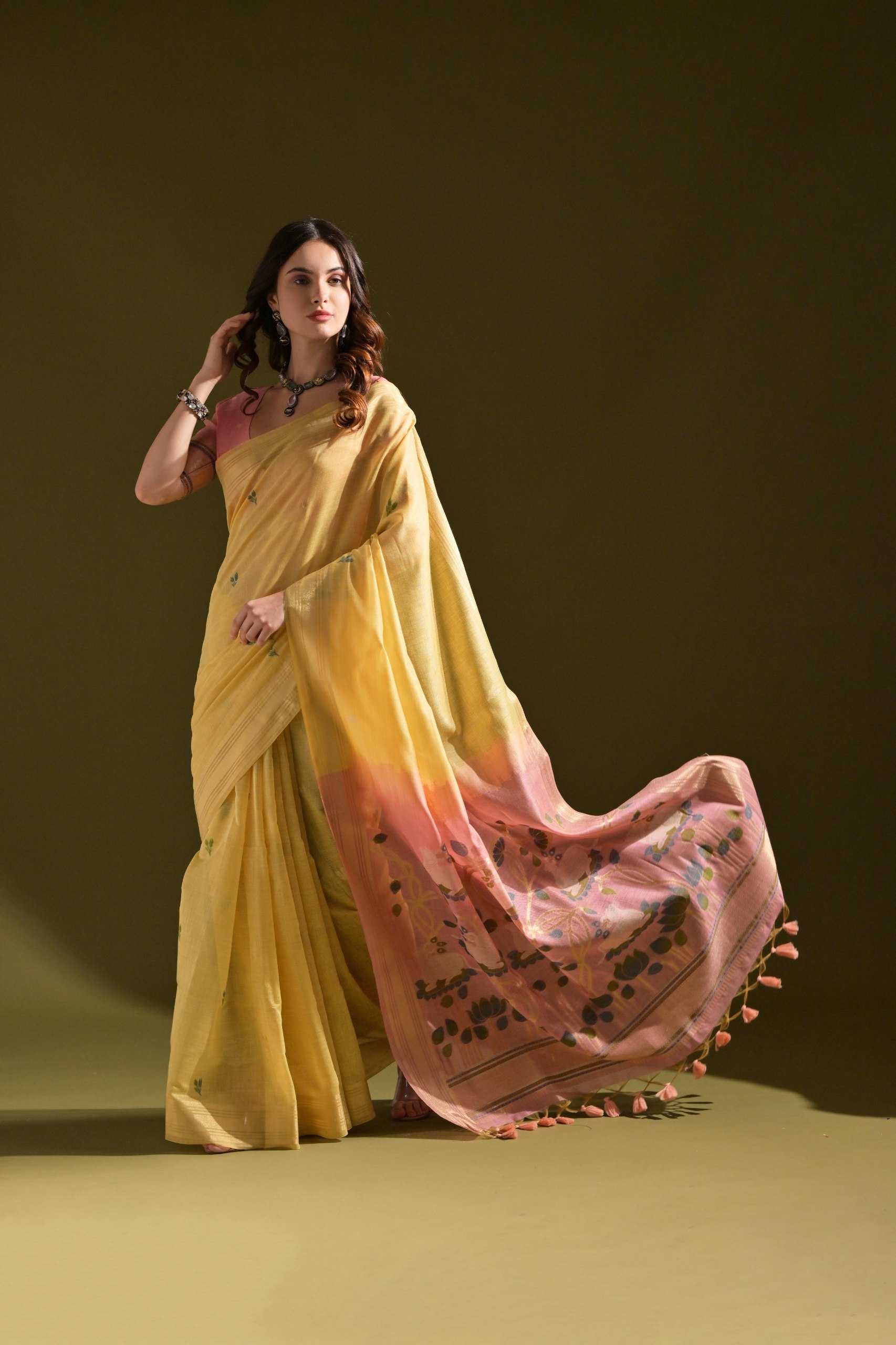 Muga Silk  Designer Sarees Butta Saree